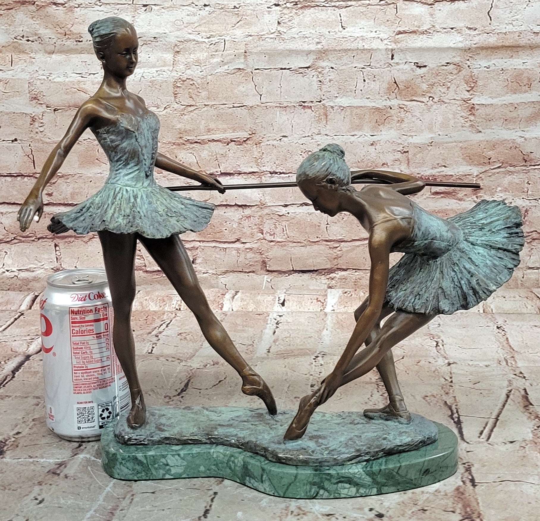 Original Aldo Vitaleh Bronze Ballerina Statue Marble Base Home Studio Décor
