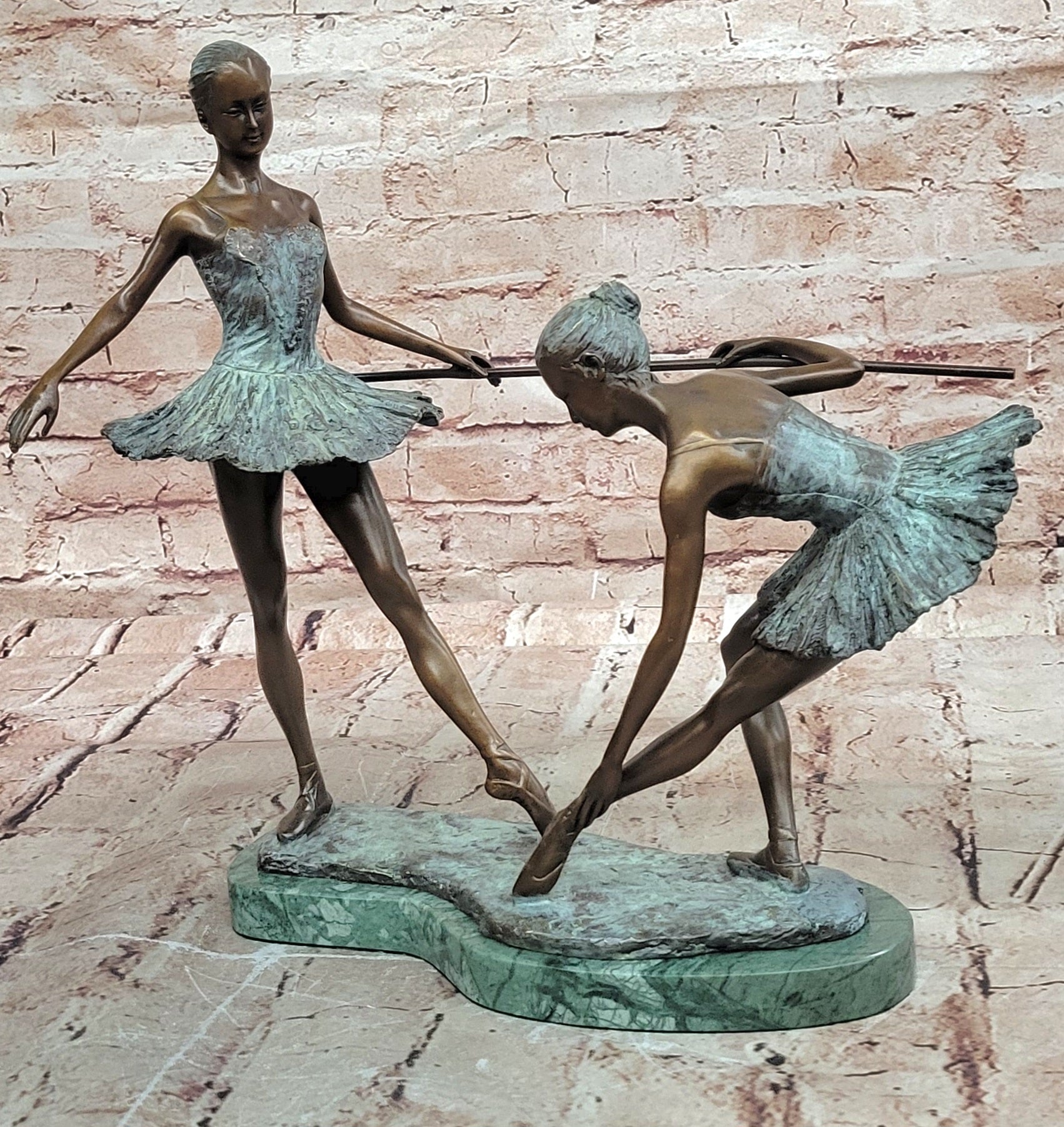 Original Aldo Vitaleh Bronze Ballerina Statue Marble Base Home Studio Décor