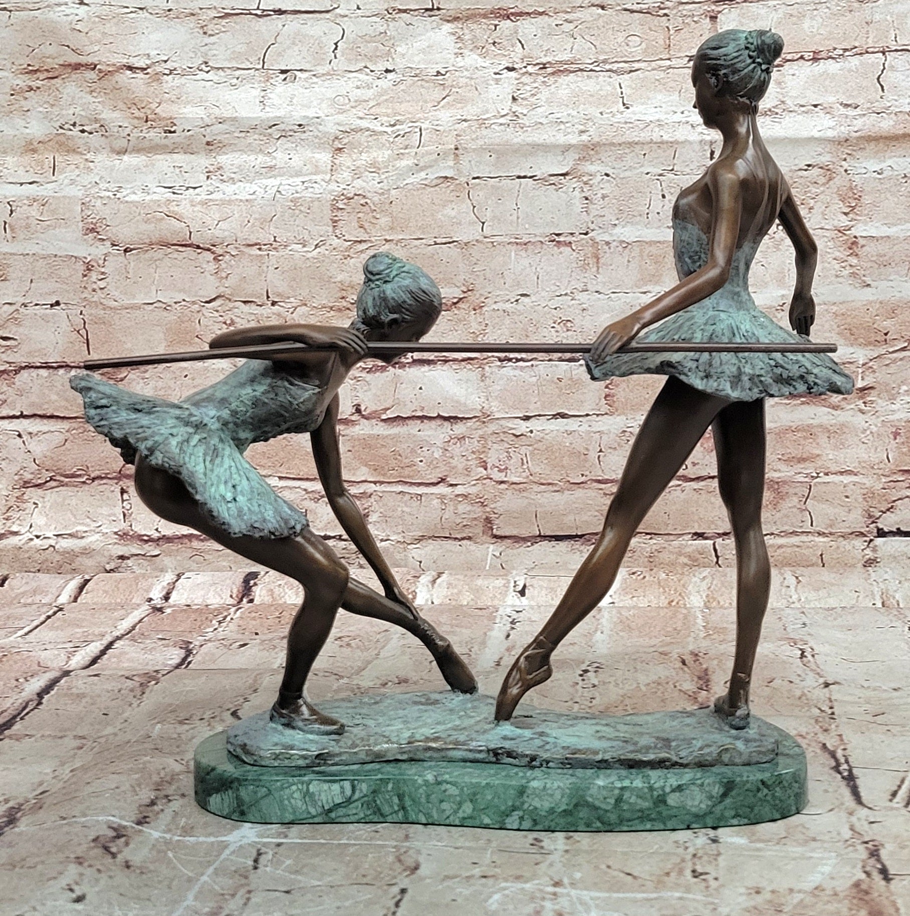 Original Aldo Vitaleh Bronze Ballerina Statue Marble Base Home Studio Décor
