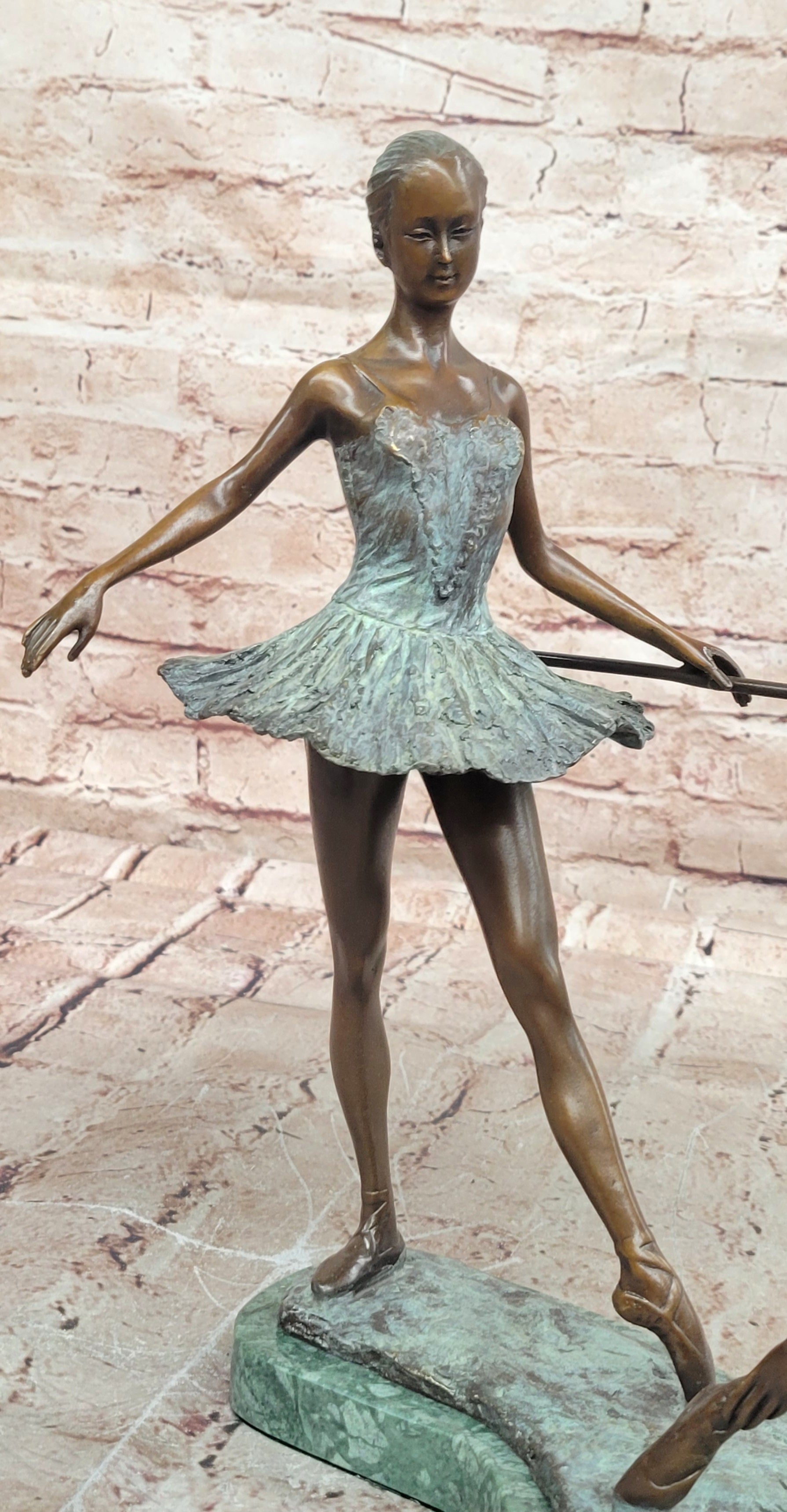 Original Aldo Vitaleh Bronze Ballerina Statue Marble Base Home Studio Décor