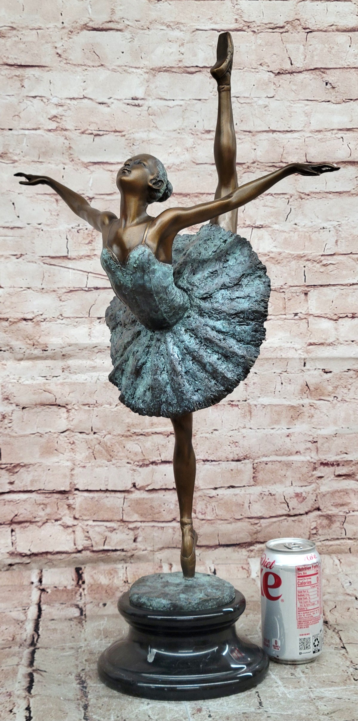 Bronze Arabesque Ballet Sculpture Signed Milo Graceful Dancer Statue Art