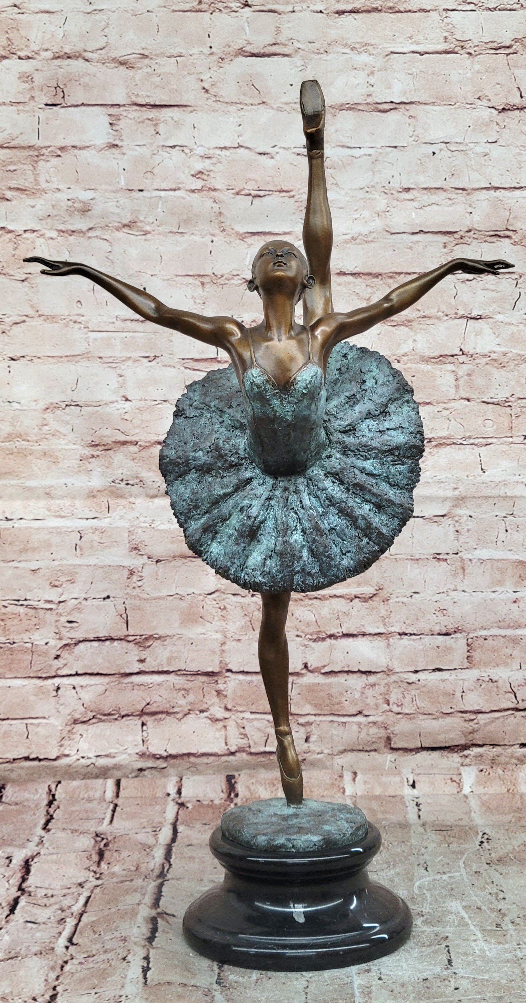Bronze Arabesque Ballet Sculpture Signed Milo Graceful Dancer Statue Art