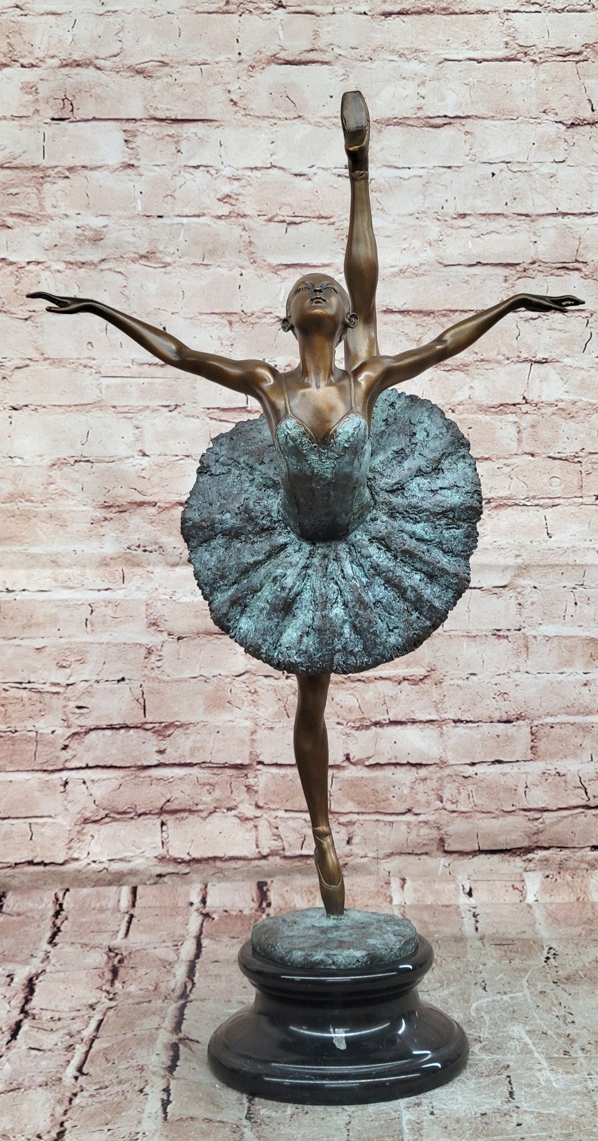 Bronze Arabesque Ballet Sculpture Signed Milo Graceful Dancer Statue Art
