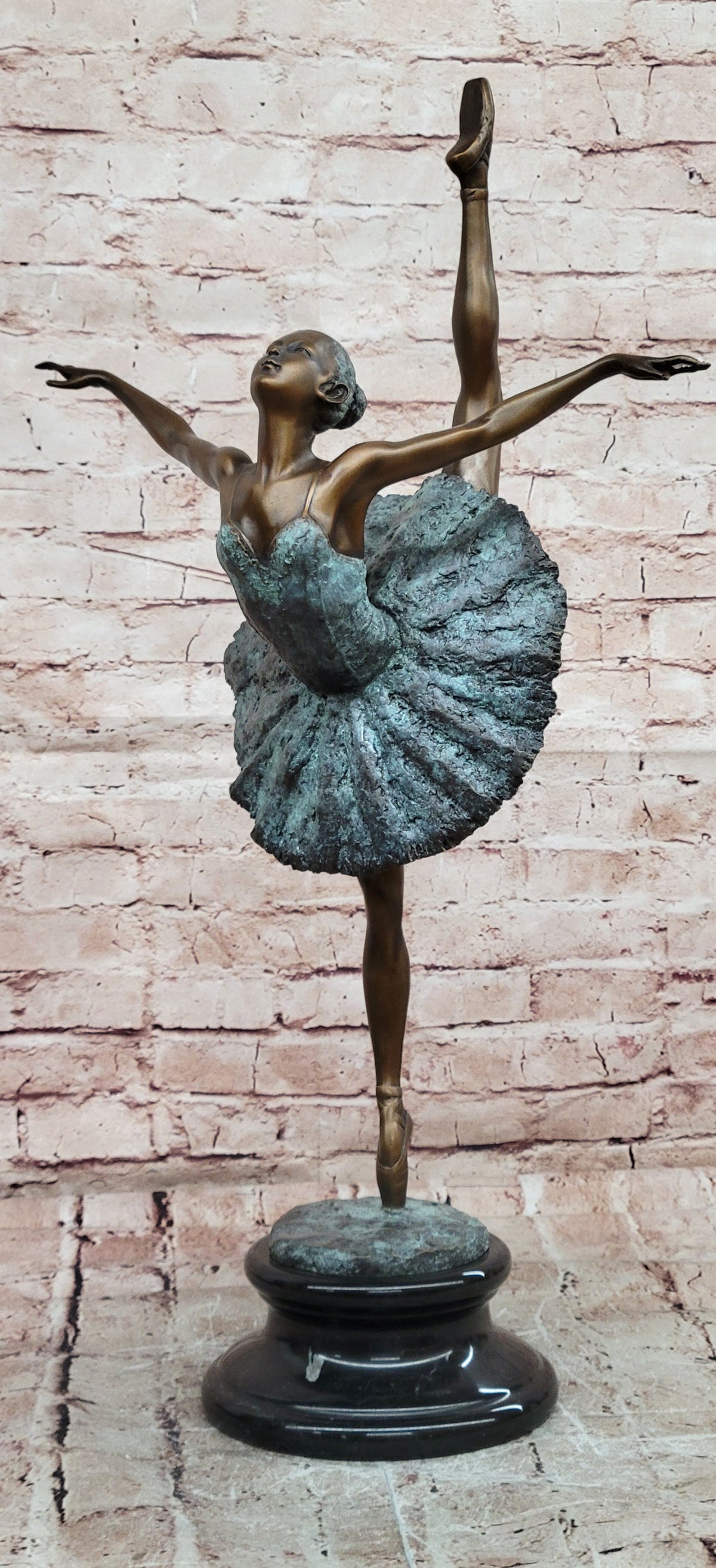 Bronze Arabesque Ballet Sculpture Signed Milo Graceful Dancer Statue Art