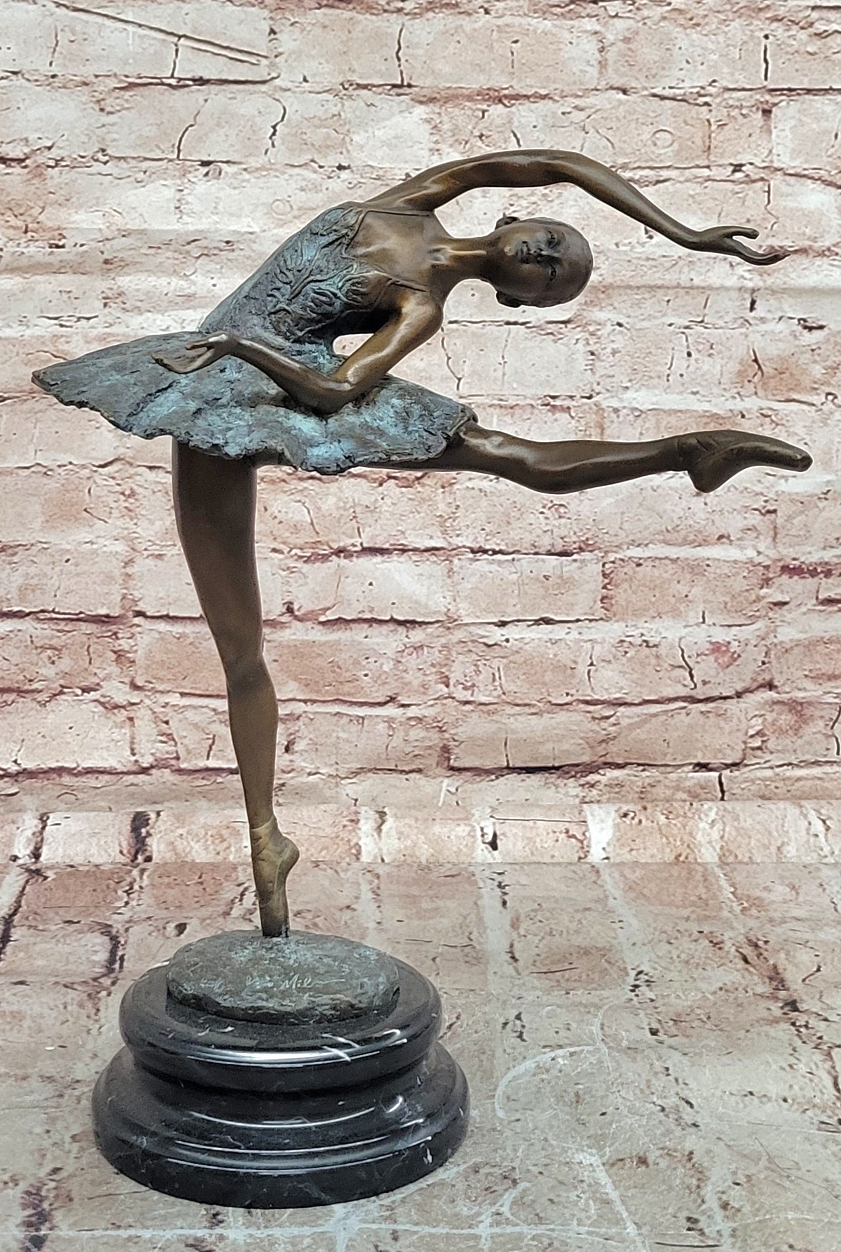 Art Deco Bronze Dancer Statue Signed Milo Museum Quality Fine Art Sculpture
