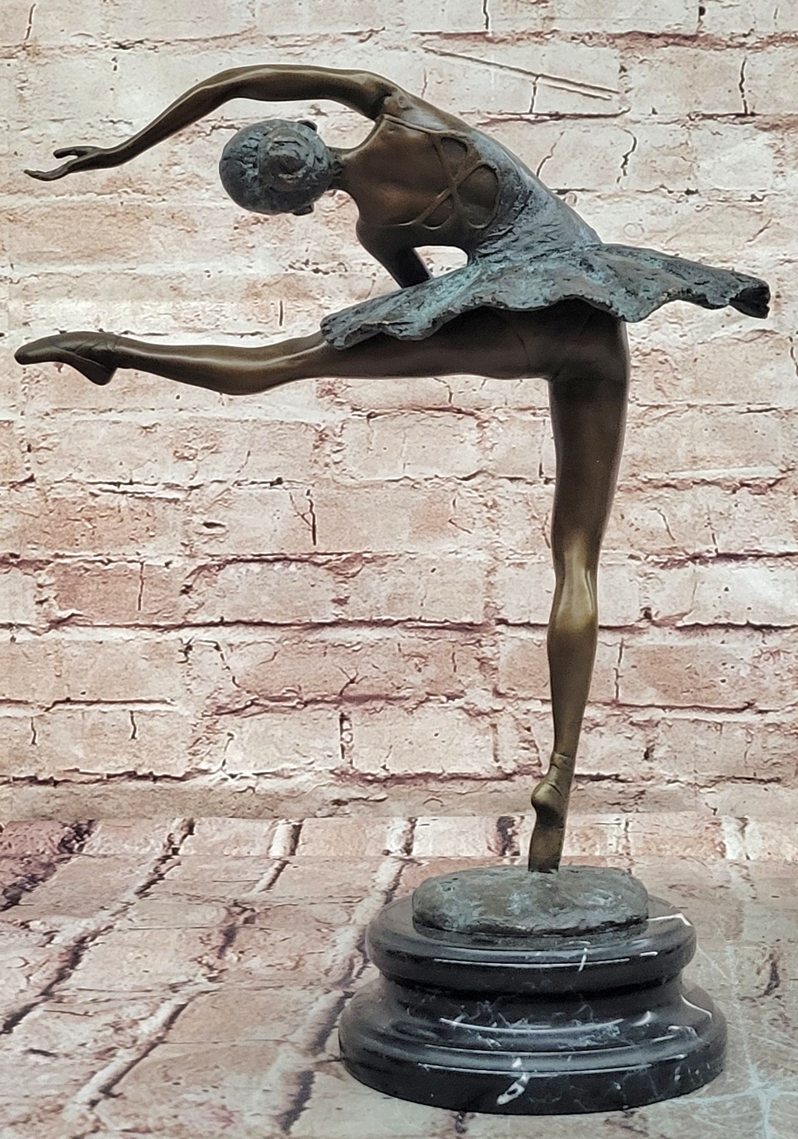 Art Deco Bronze Dancer Statue Signed Milo Museum Quality Fine Art Sculpture