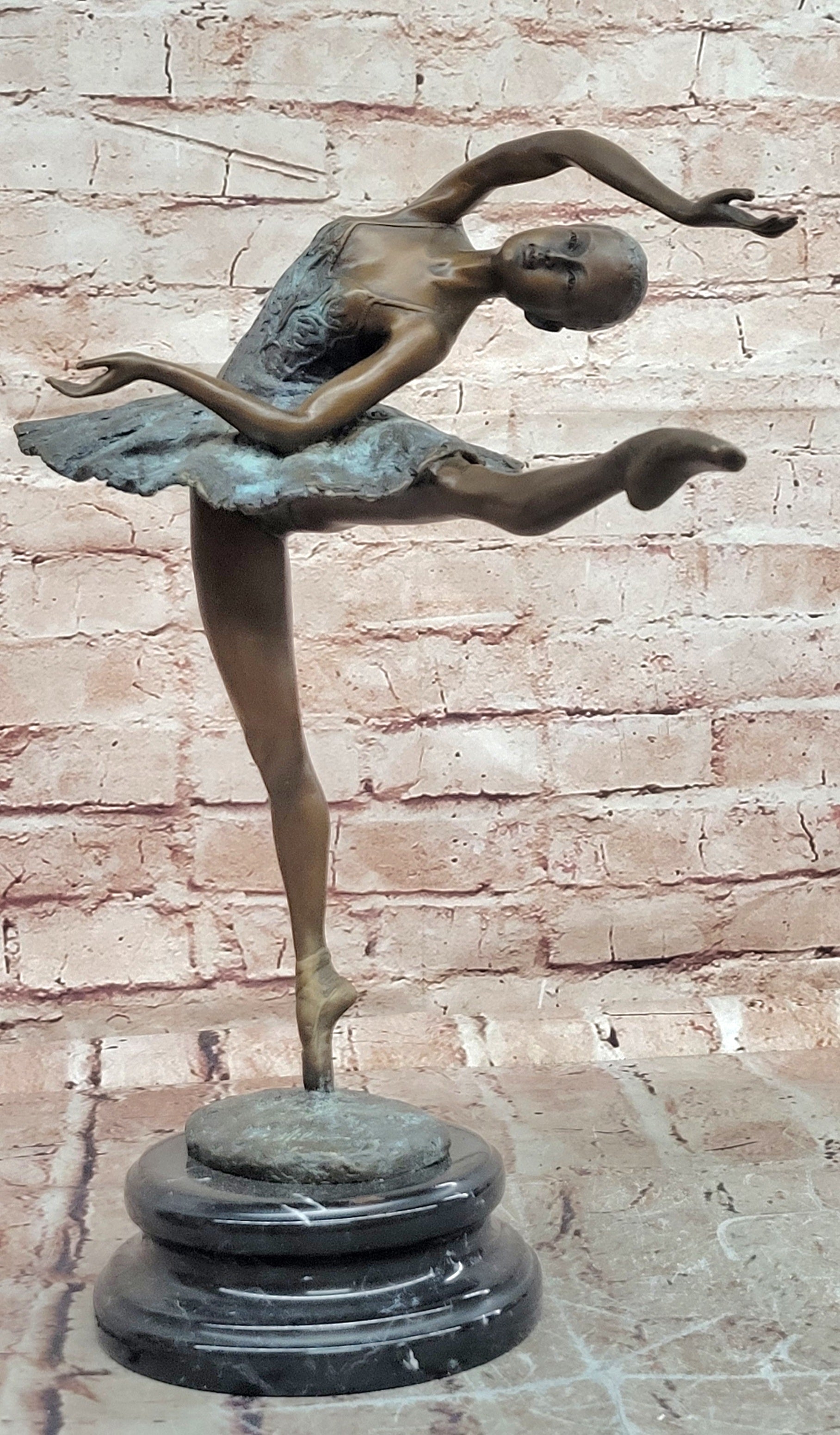 Art Deco Bronze Dancer Statue Signed Milo Museum Quality Fine Art Sculpture