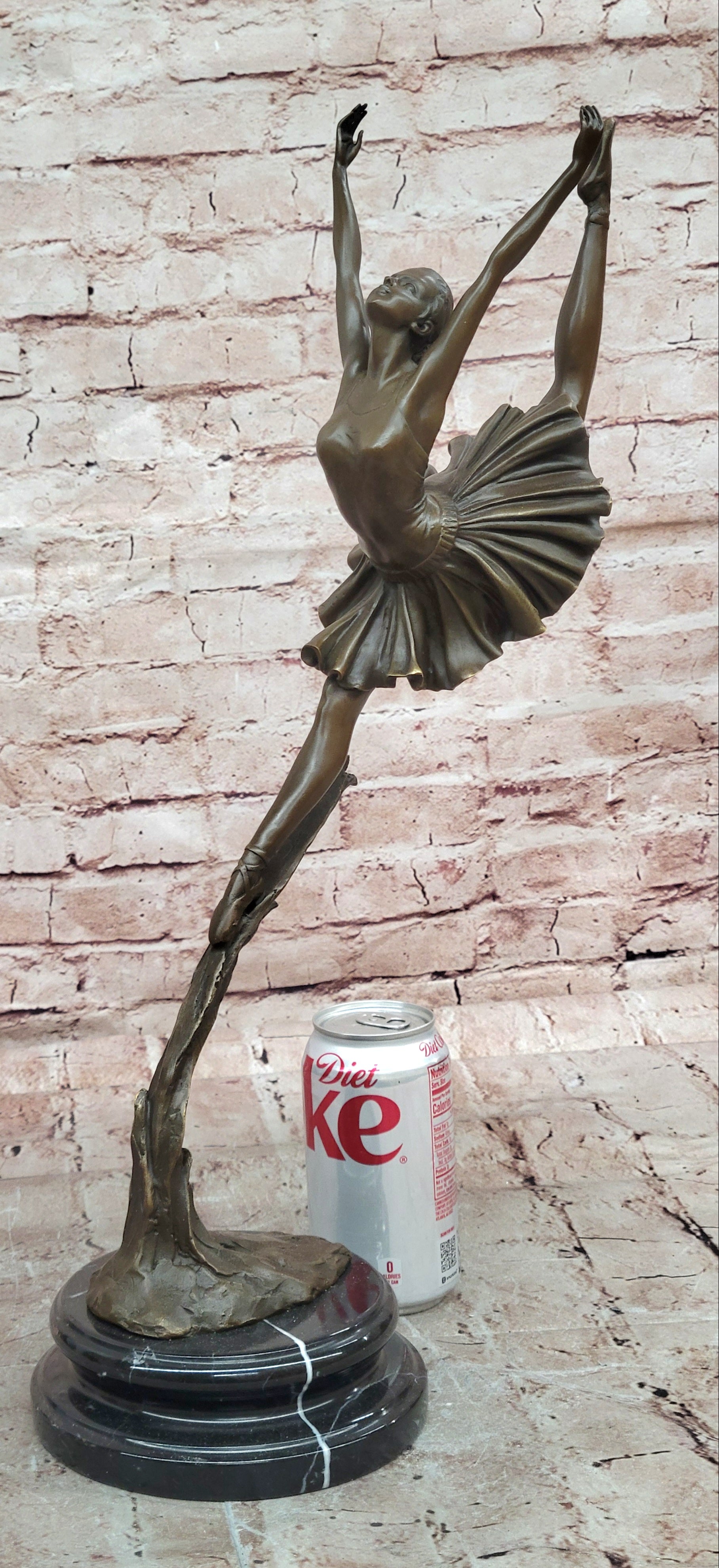 Bronze Graceful Ballerina Figurine Signed Cesaro Dance Art Statue Decor