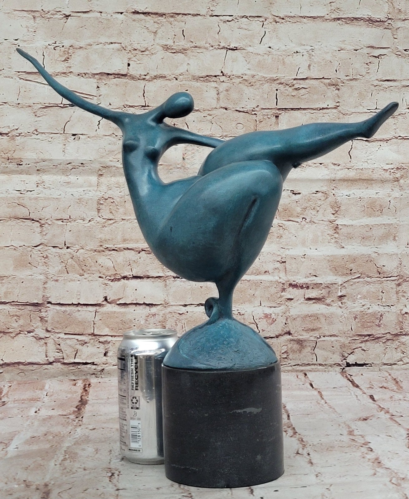 Genuine Bronze Mid Century Modern Nude Green Patina Botero Tribute Statue