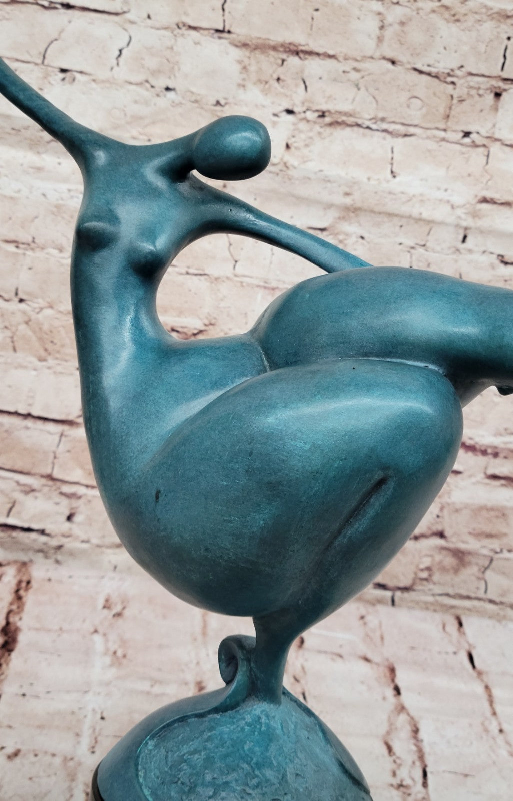 Genuine Bronze Mid Century Modern Nude Green Patina Botero Tribute Statue