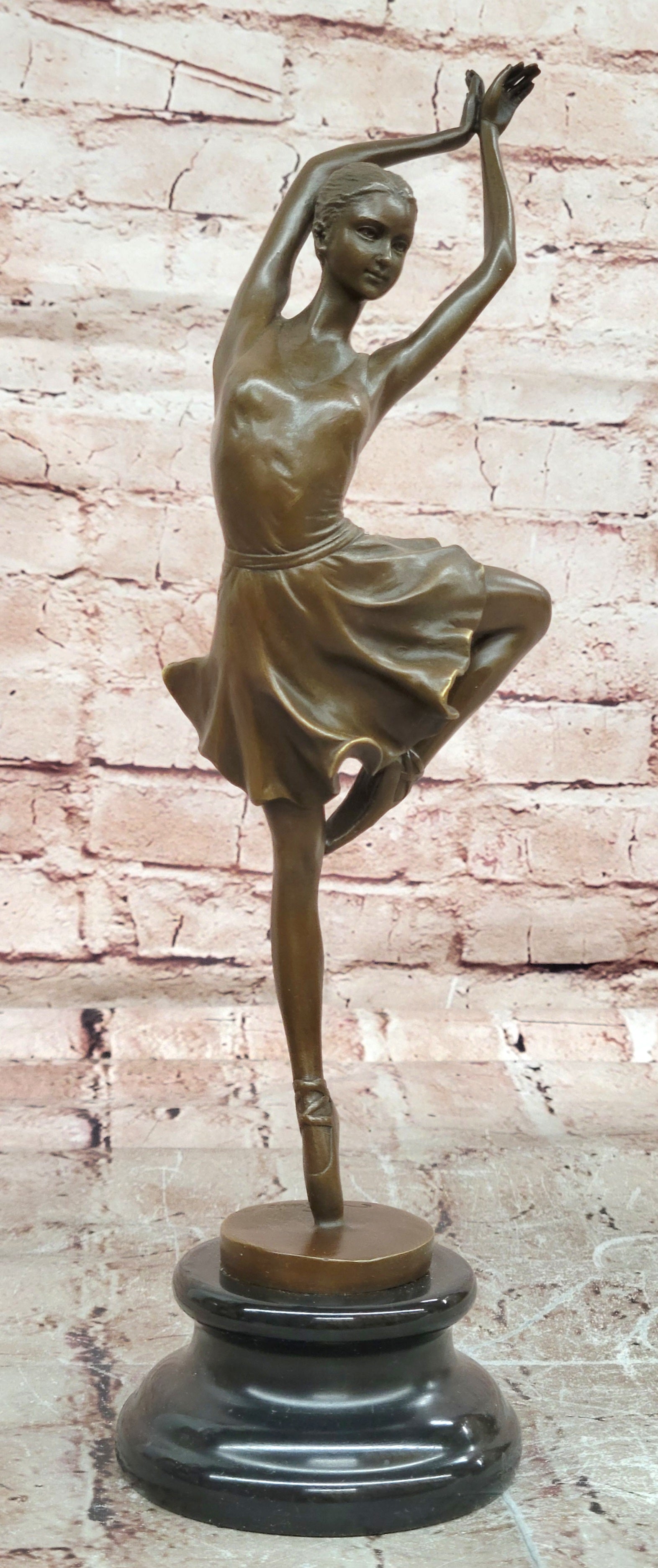 Bronze Ballerina on Pointe Sculpture Cesaro Dance Lover Collectible Artwork
