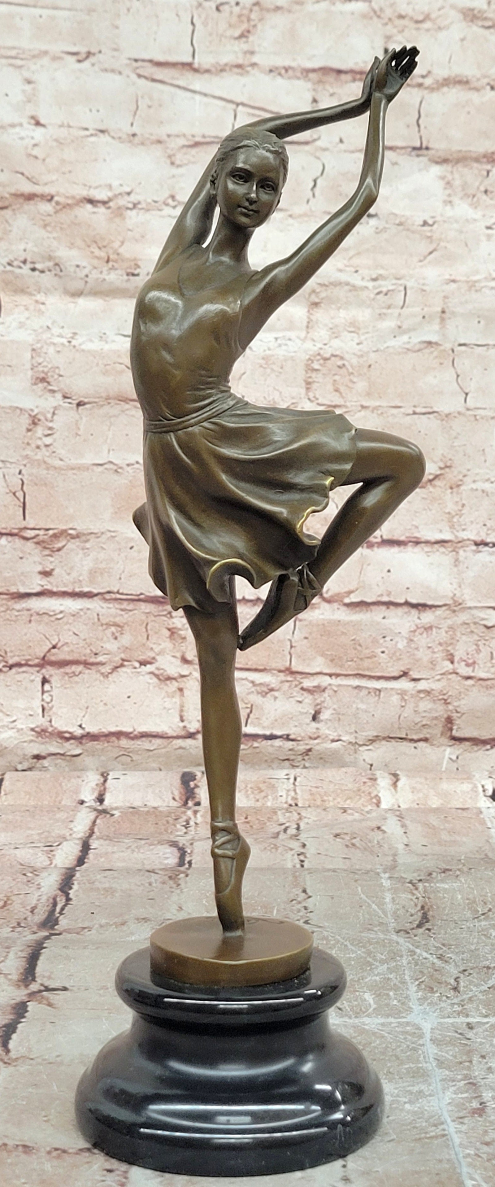 Bronze Ballerina on Pointe Sculpture Cesaro Dance Lover Collectible Artwork