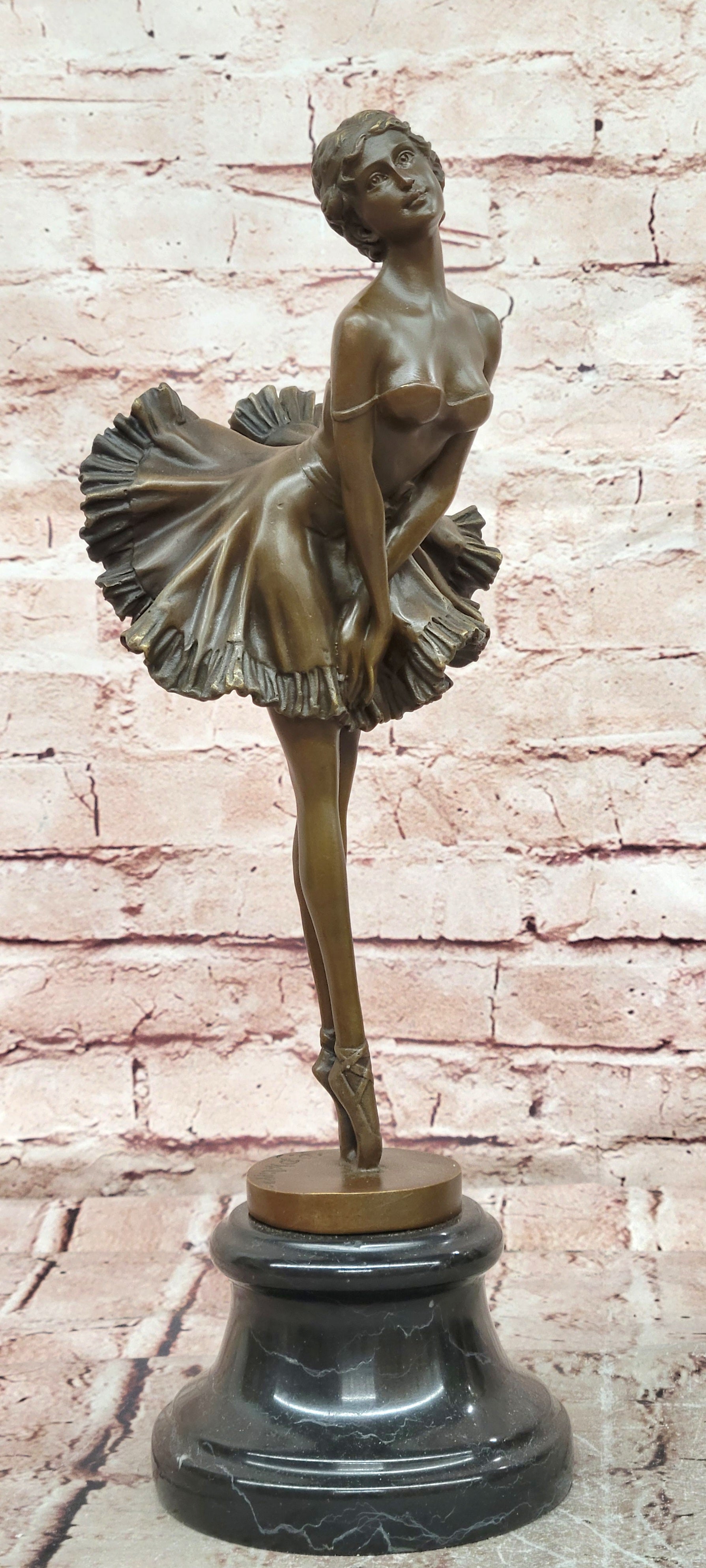 Elegant Ballet Dancer Bronze Statue Handcrafted Fine Art Display Piece