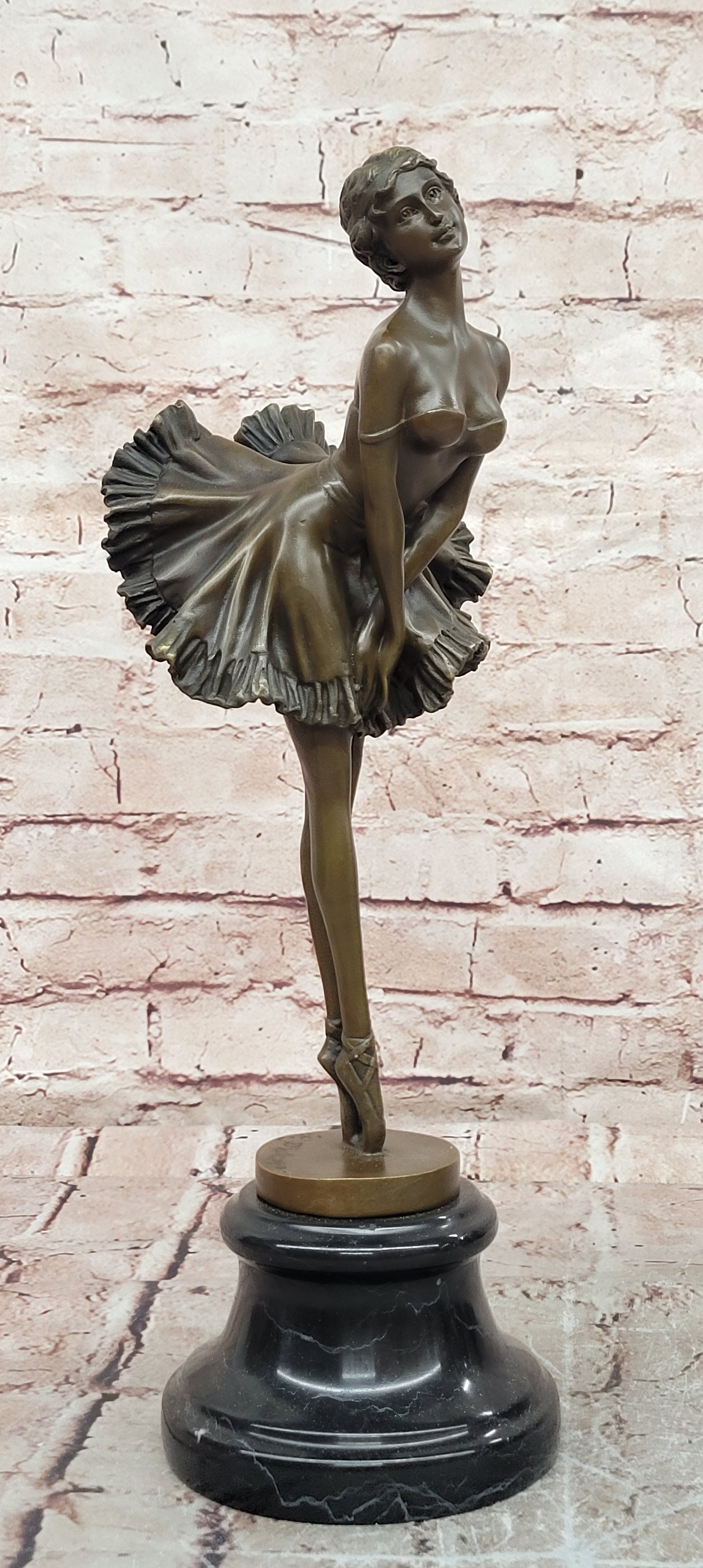 Elegant Ballet Dancer Bronze Statue Handcrafted Fine Art Display Piece
