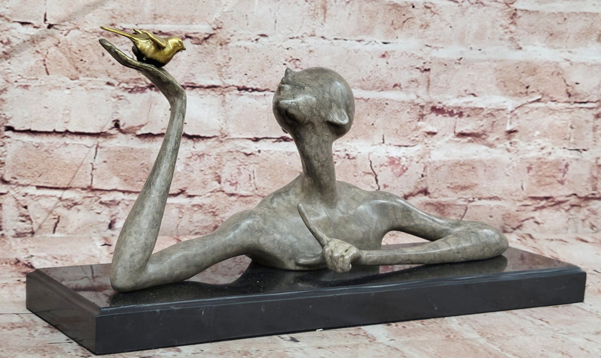 Juno Bronze Female Figurine Abstract Modern Sculpture Collectible Fine Art Statue