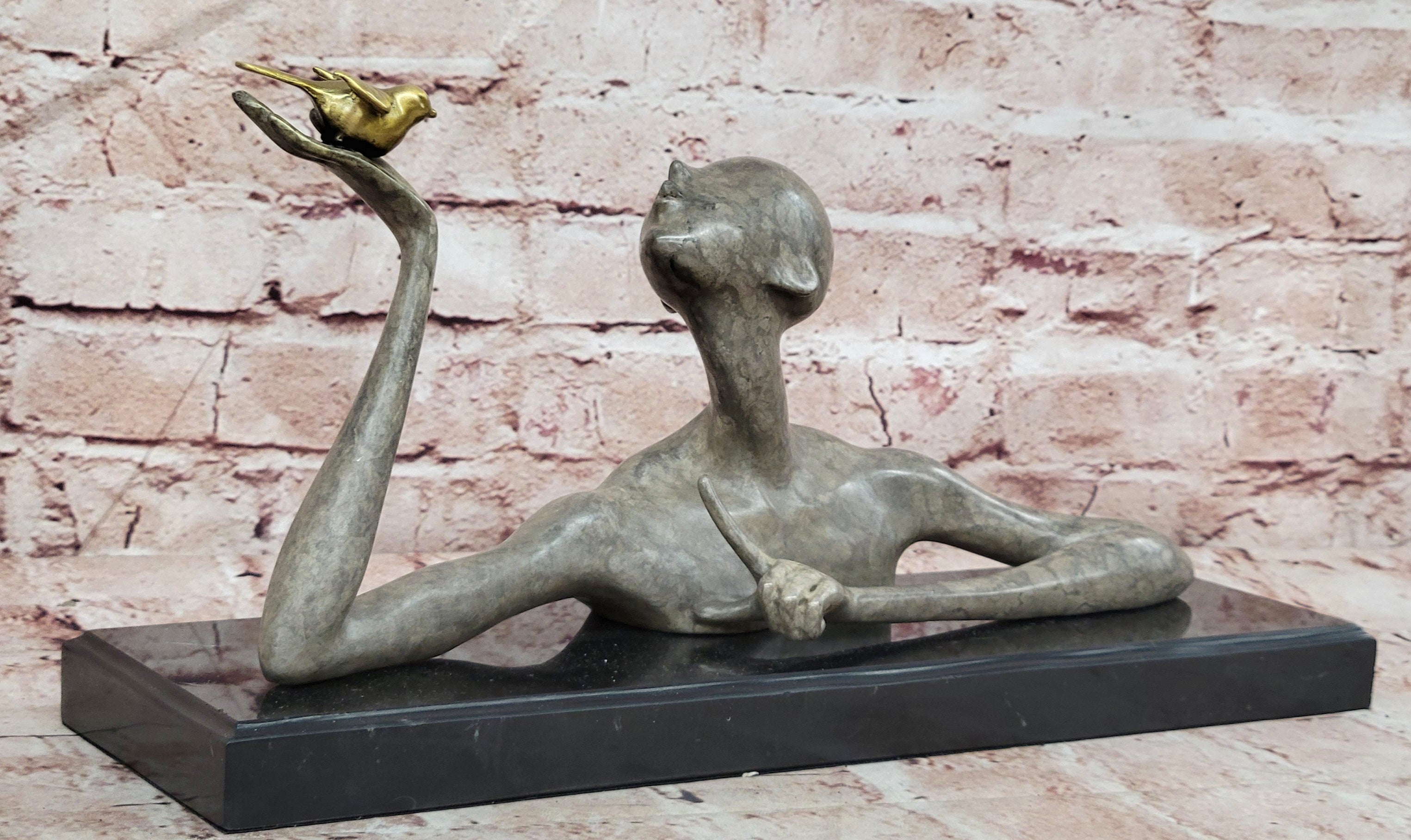 Juno Bronze Female Figurine Abstract Modern Sculpture Collectible Fine Art Statue