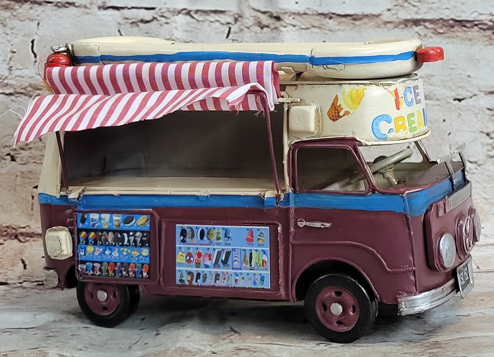 Handmade Blue/ Purple/ White Vintage VW Ice Cream Van Model Volkswagen VW Car