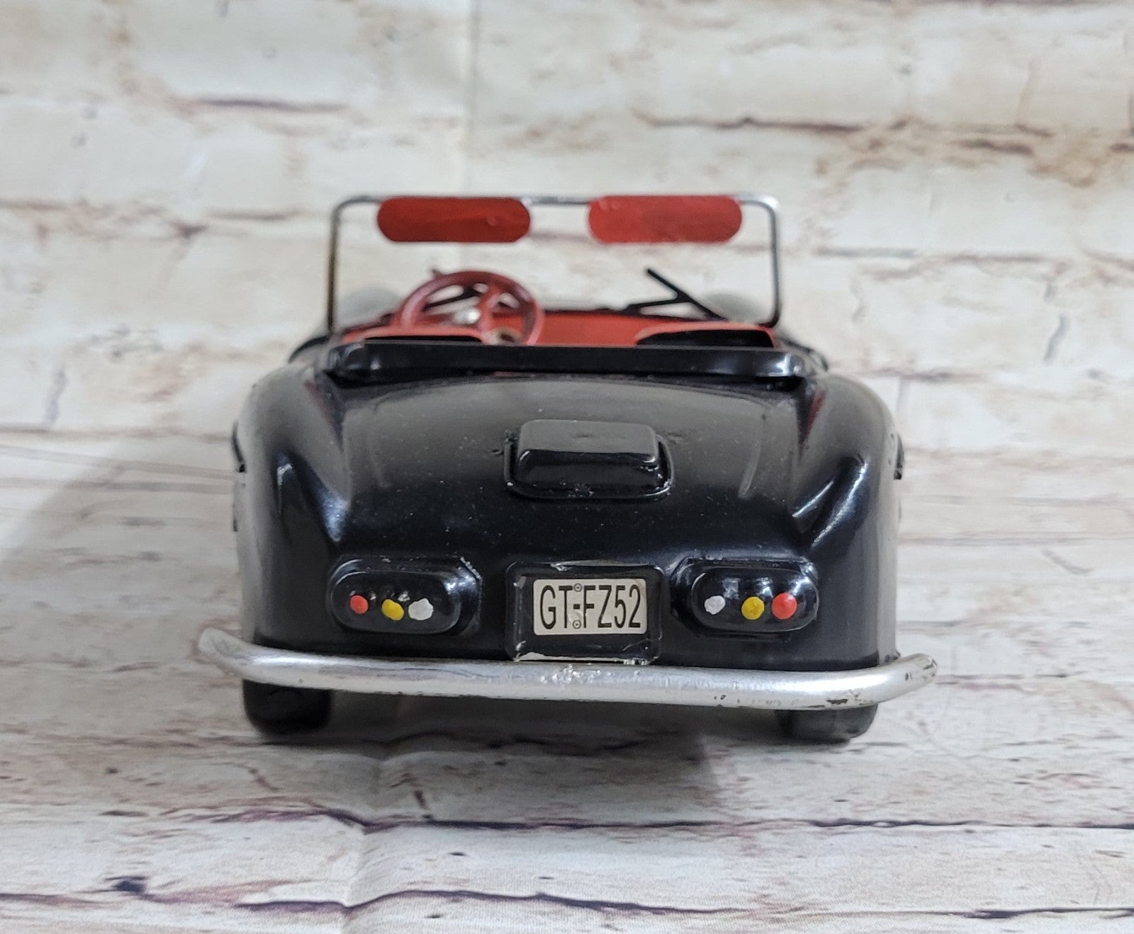 1957 BMW 507 Black Metallic Diecast Model Car – Red Interior Collectible for Sale