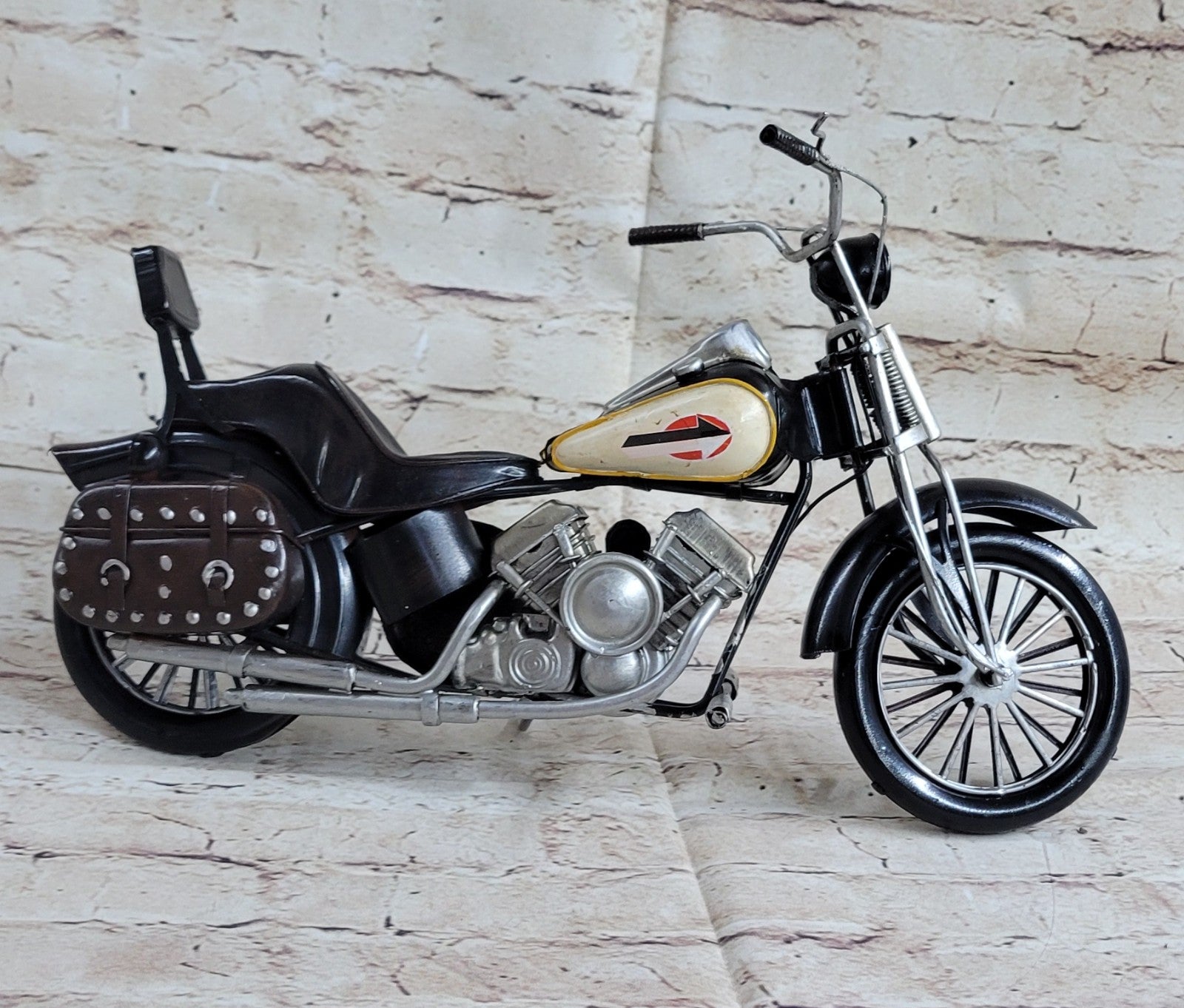 Handmade Indian Motorcycle 1:8 Tinplate Antique Style Metal Model Superb Artwork