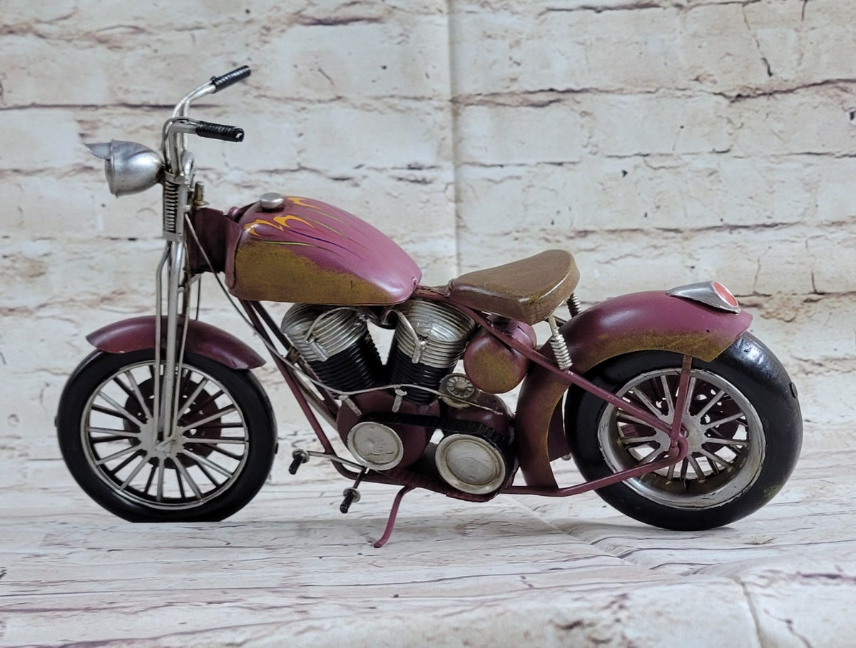 Metal Crafts (Antique Motorcycle Model) Harley Davidson Chopper Motorbike Bike