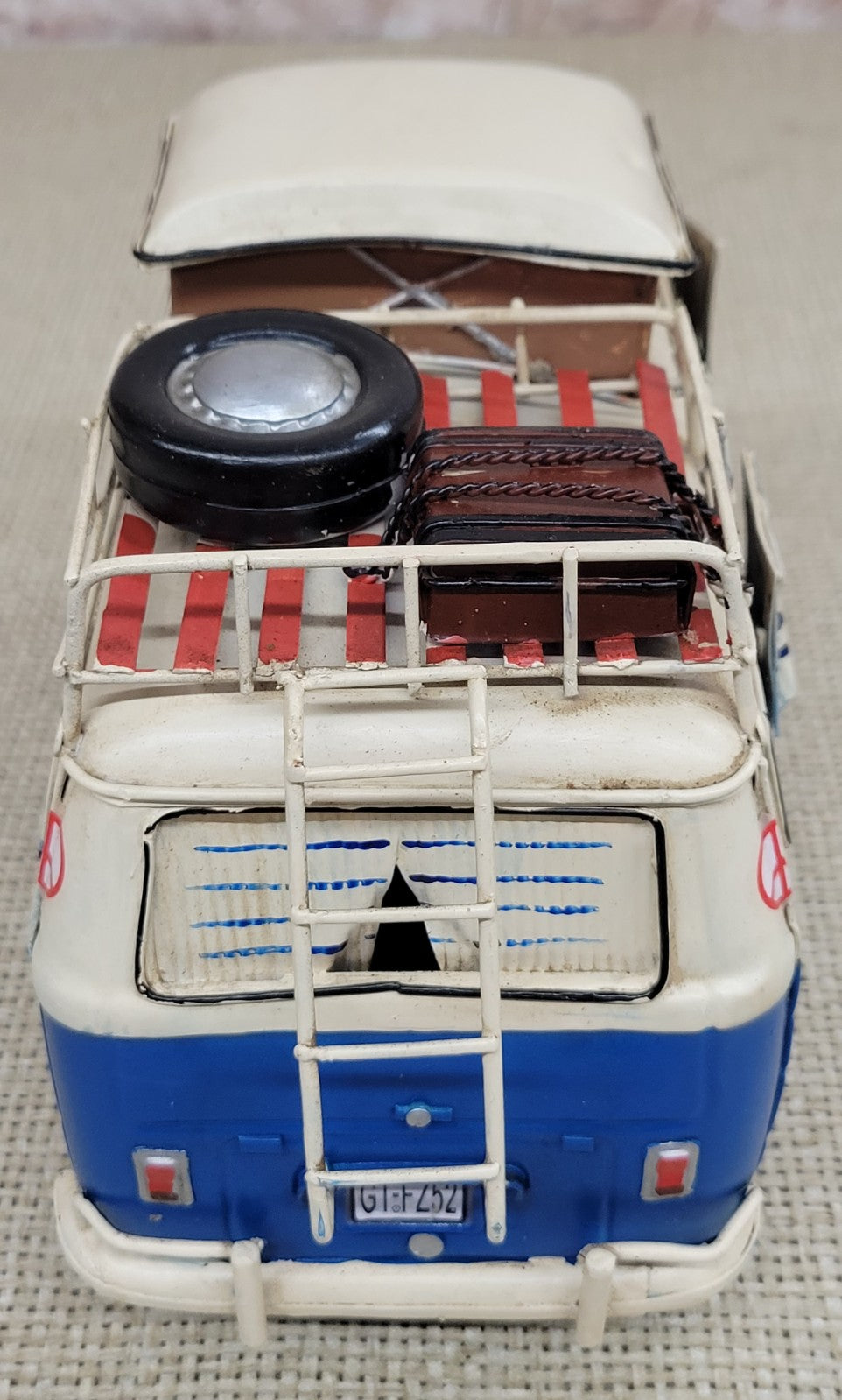 1964 VW Deluxe Microbus Chameleon Blue Tinplate Model by Jayland, Figures Sale