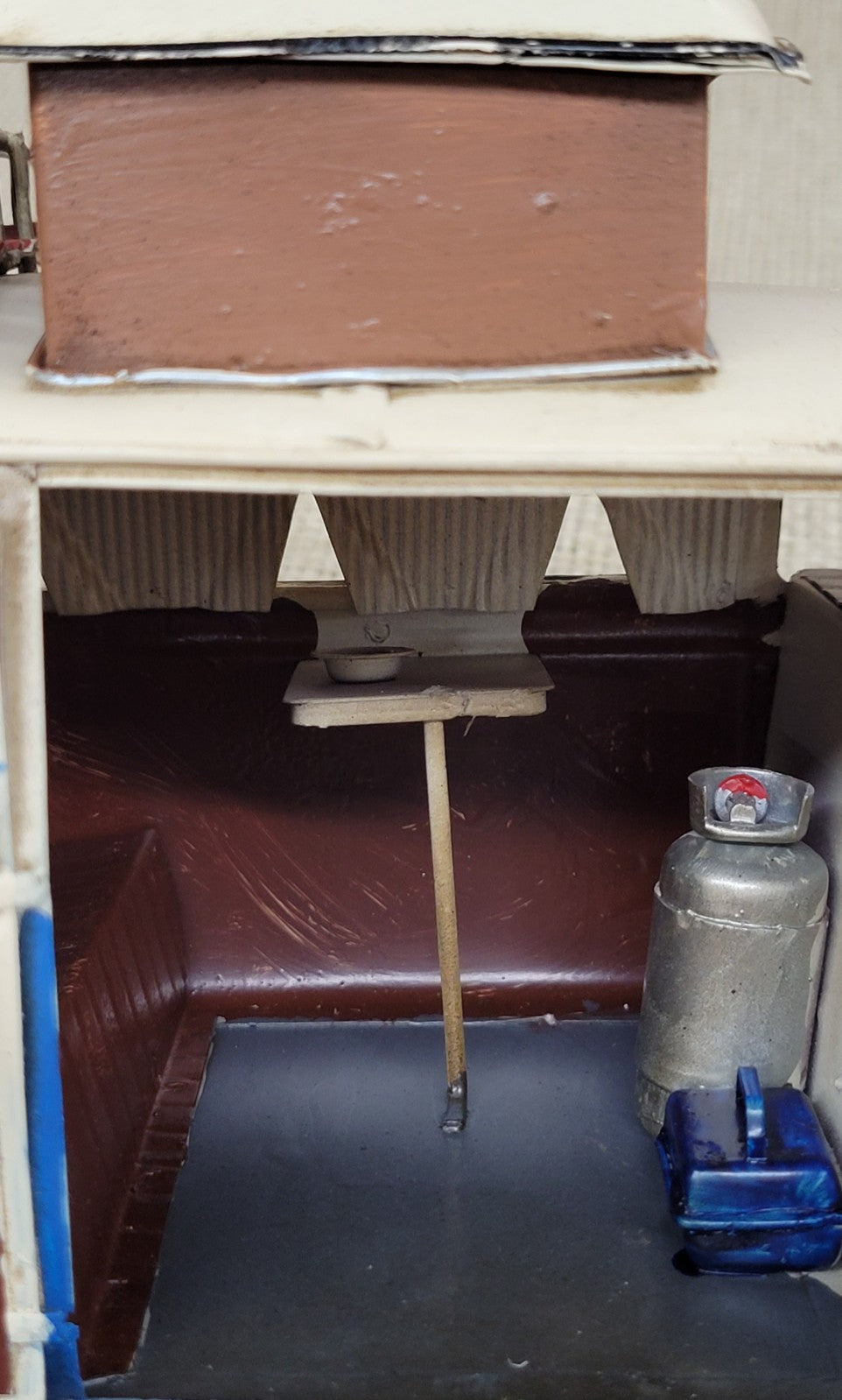 1964 VW Deluxe Microbus Chameleon Blue Tinplate Model by Jayland, Figures Sale