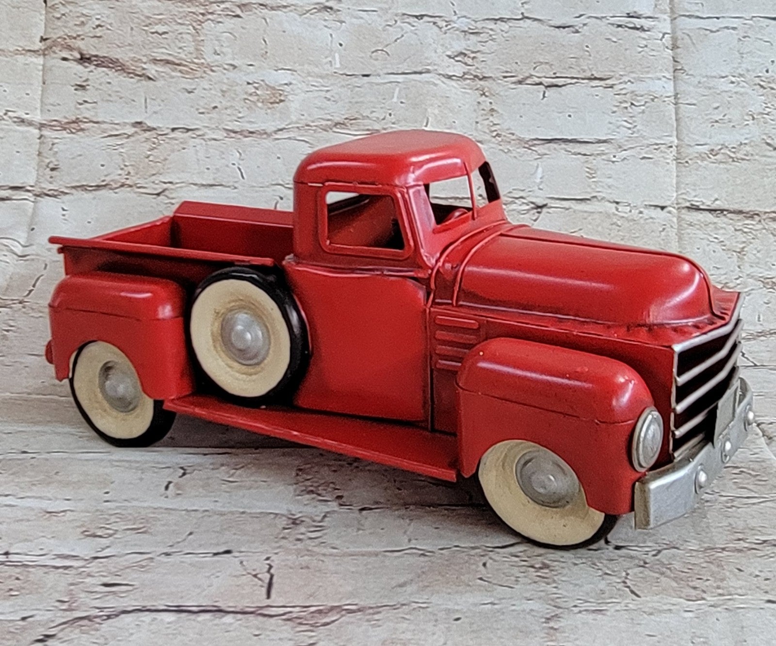 Vintage Classic aArtwork RED GMC Pickup Truck Hand Made Masterpiece Statue GIFT