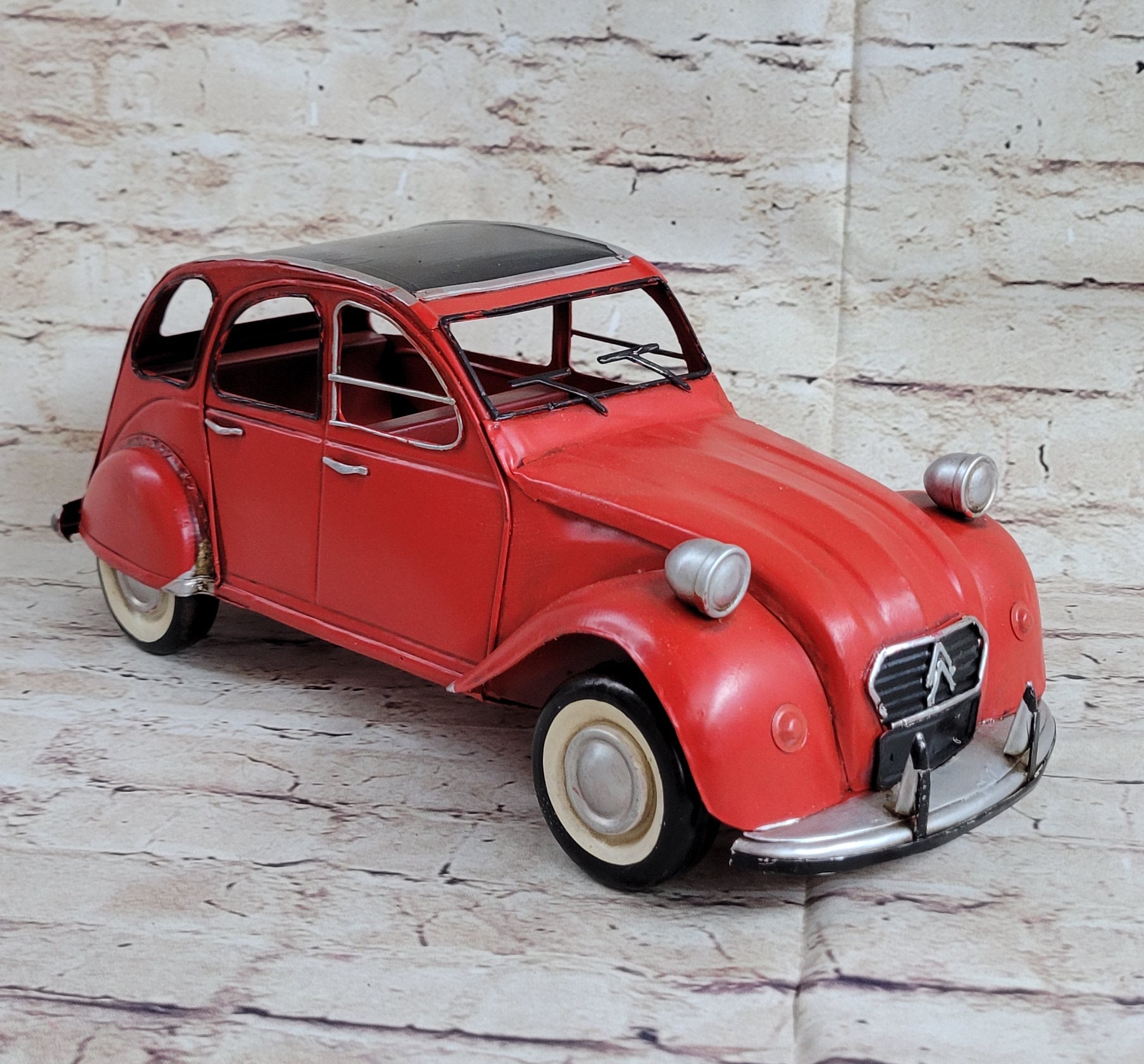 1950 CITROEN 2cv Red 1/12 Diecast Model Car by European Bronze Finery