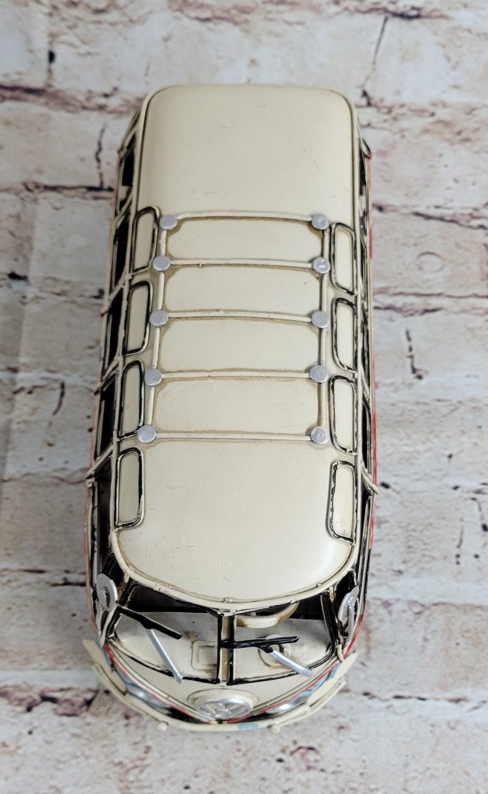 1957 tin plate model Kombi Camper Van in Blue and white Passenger Van