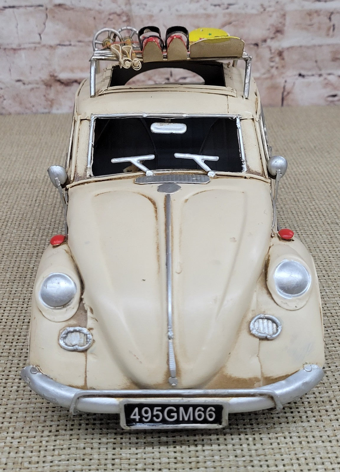 European Finery 1:12 Beige Stripe 1934 VW Beetle Bug Die Cast Model Volkswagen