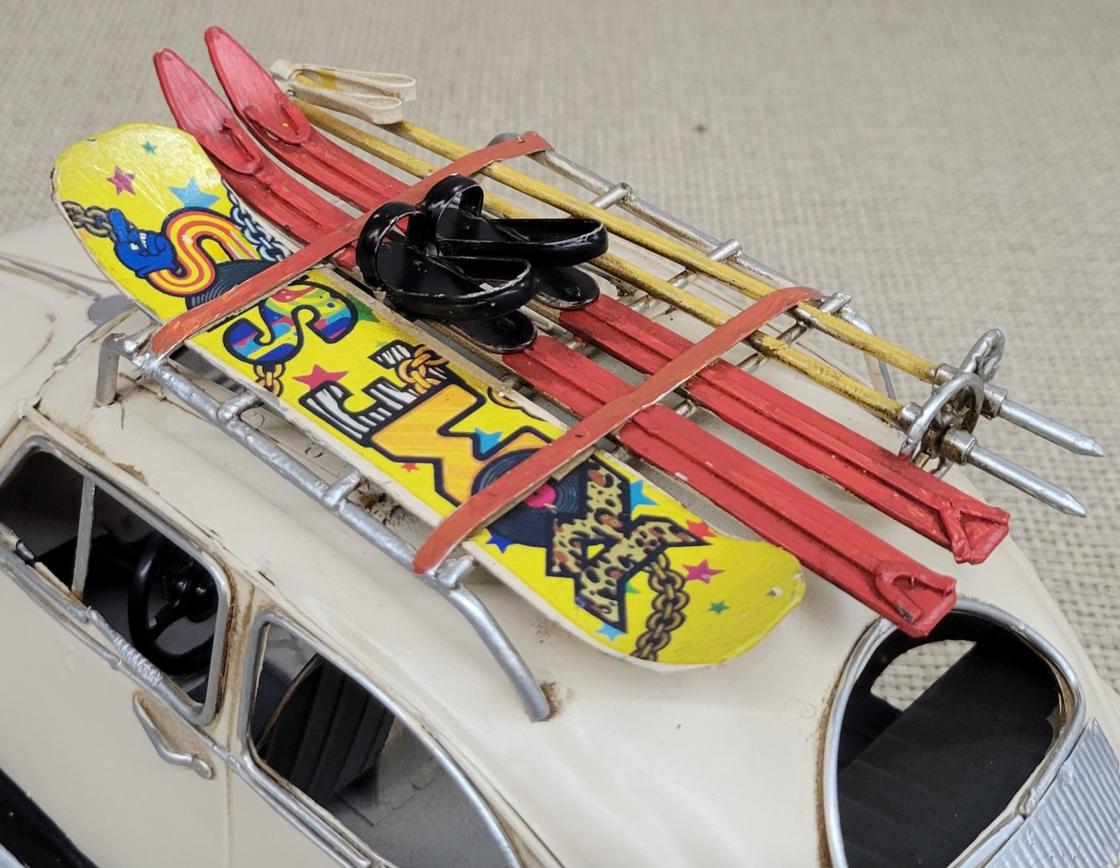 European Finery 1:12 Beige Stripe 1934 VW Beetle Bug Die Cast Model Volkswagen