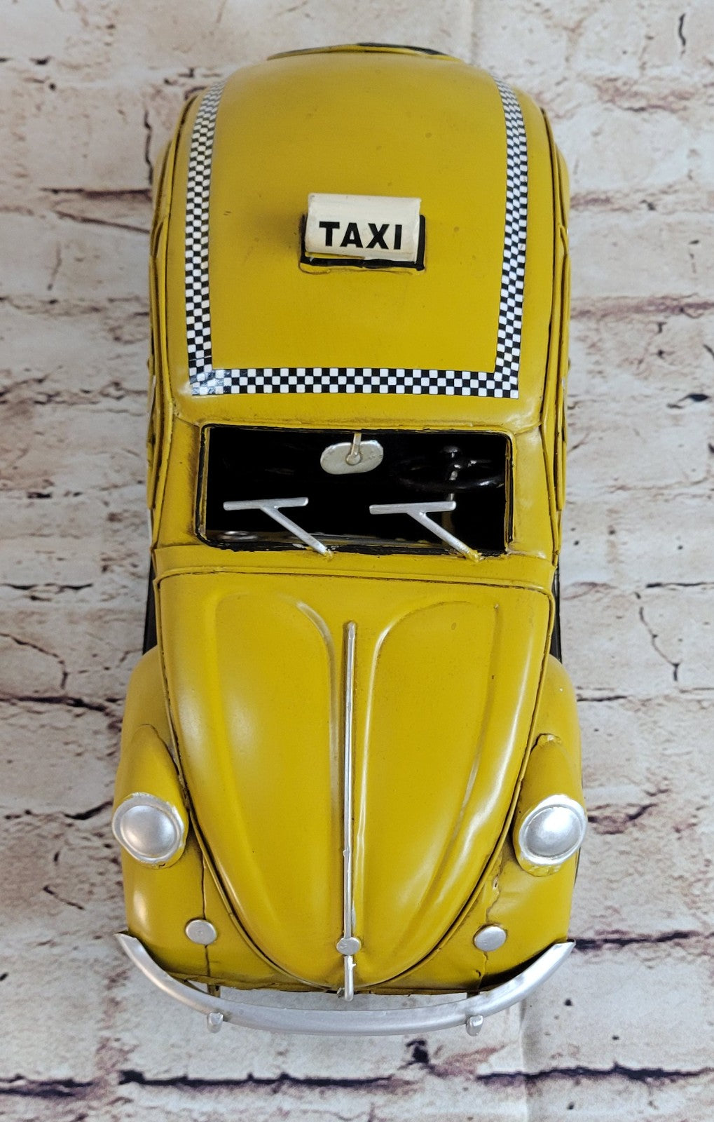 European Finery 1:12 Yellow Checker 1934 VW Beetle Bug Die Cast Model Volkswagen