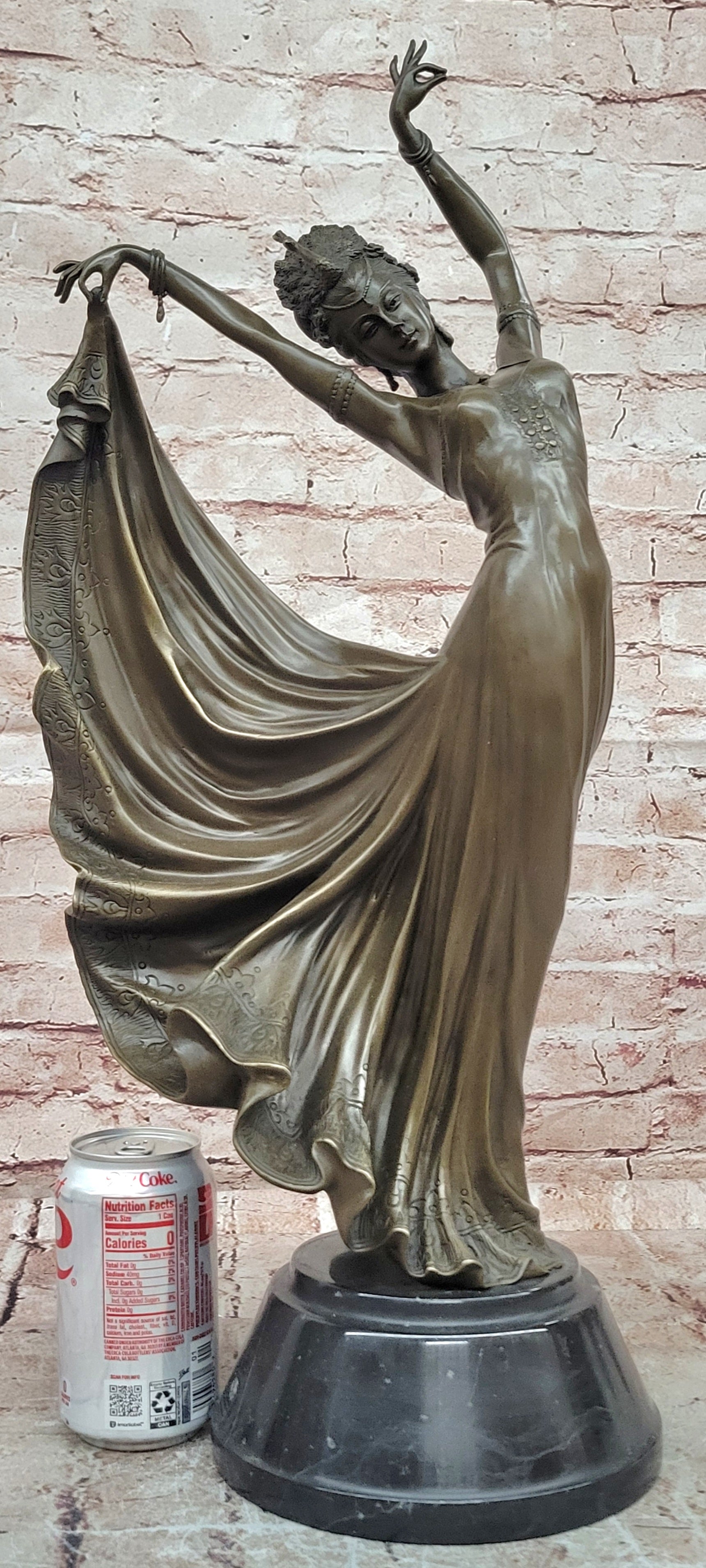 Premium Art Deco Bronze Woman Dance Figurine Hot Cast Fine Art Collectible