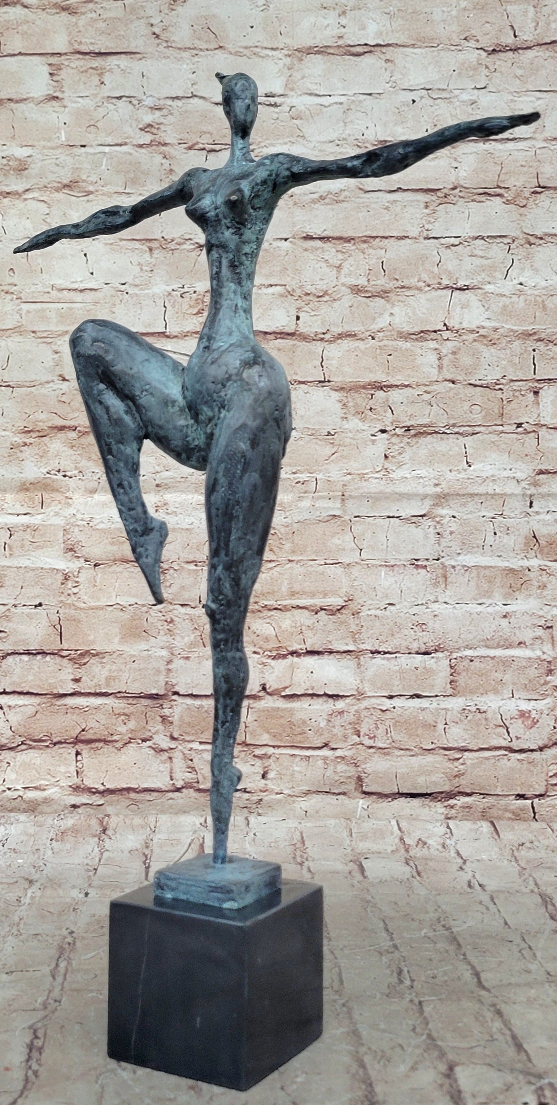 Miguel Lopez or Milo Art: Abstract Ballerina, Hot Cast Bronze Sculpture Statue