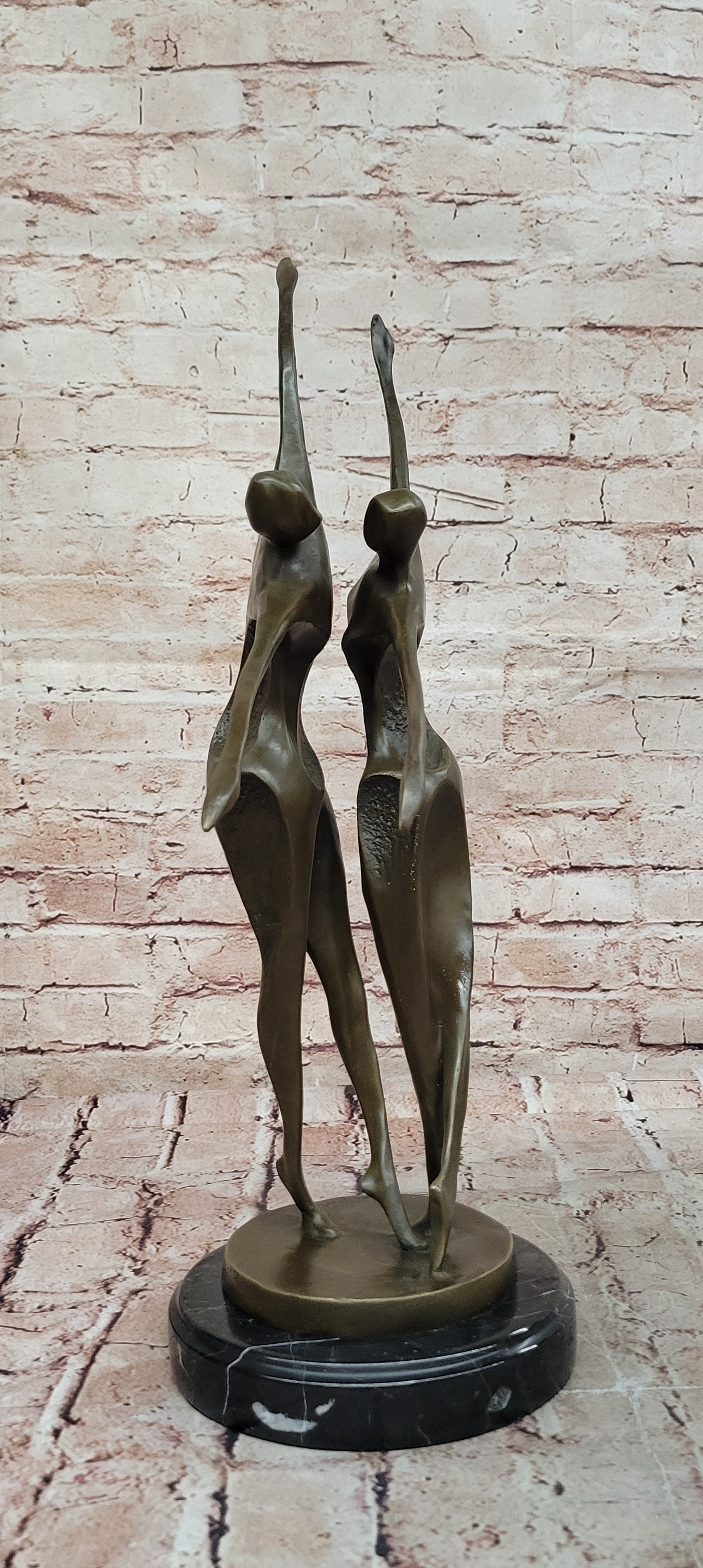 Unique Abstract Midcentury Art - Two Dancer Modern Bronze Statue by Milo