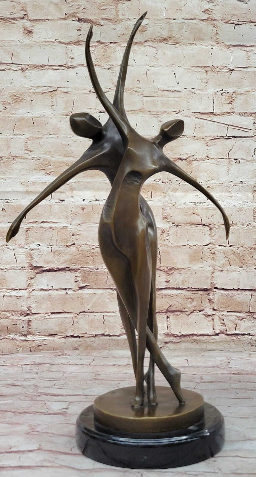 Elegant Home Office Decor: Signed Milo Bronze Sculpture, Abstract Shall We Dance Collectible