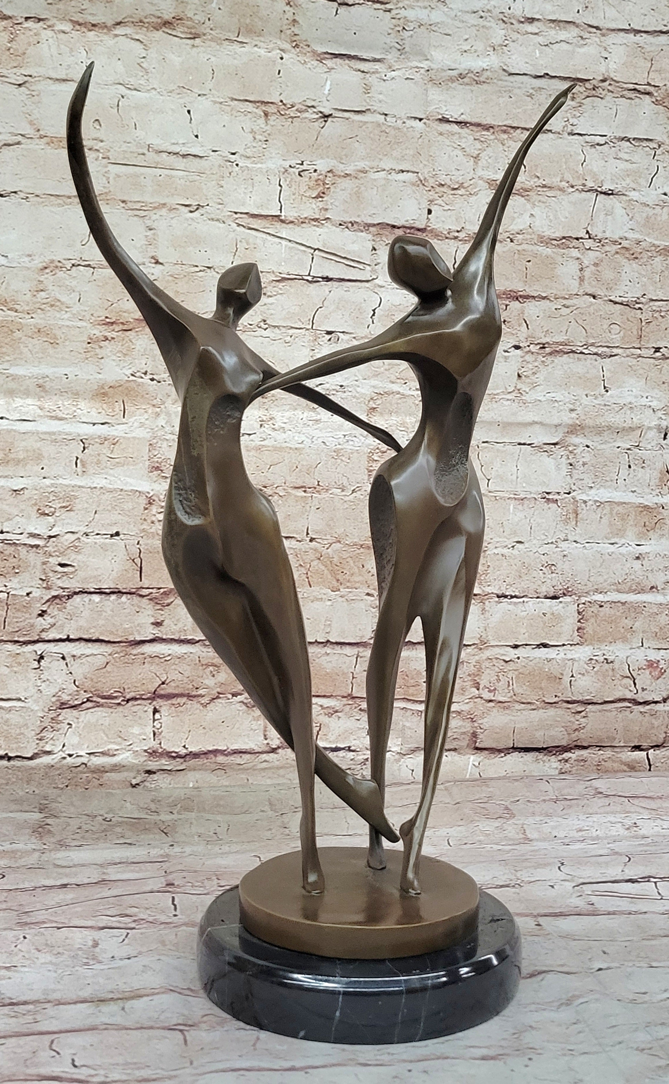 SIGNED ABSTRACT SHALL WE DANCE BRONZE SCULPTURE BY MILO HAND MADE BY LOST WAX