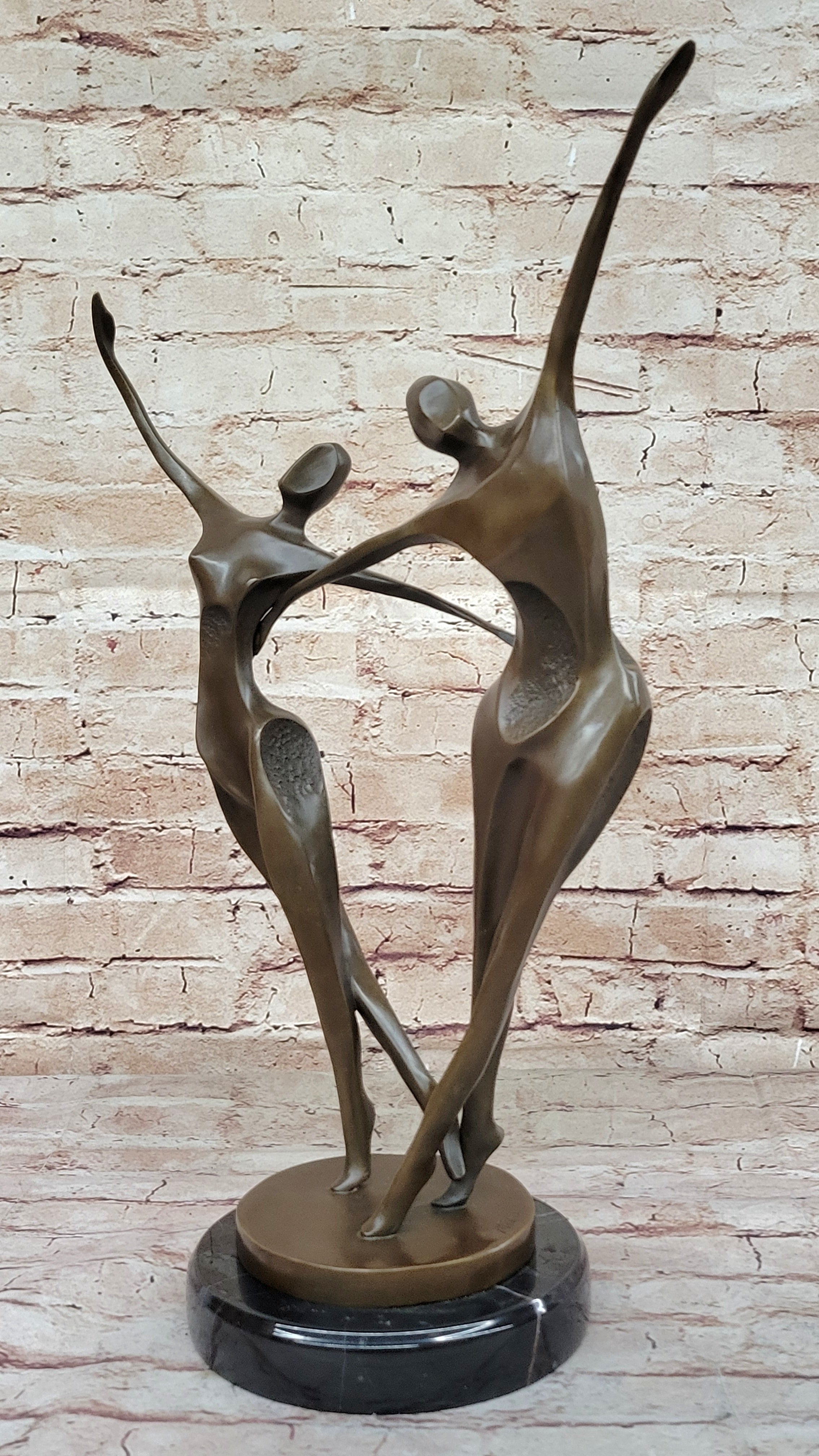 SIGNED ABSTRACT SHALL WE DANCE BRONZE SCULPTURE BY MILO HAND MADE BY LOST WAX
