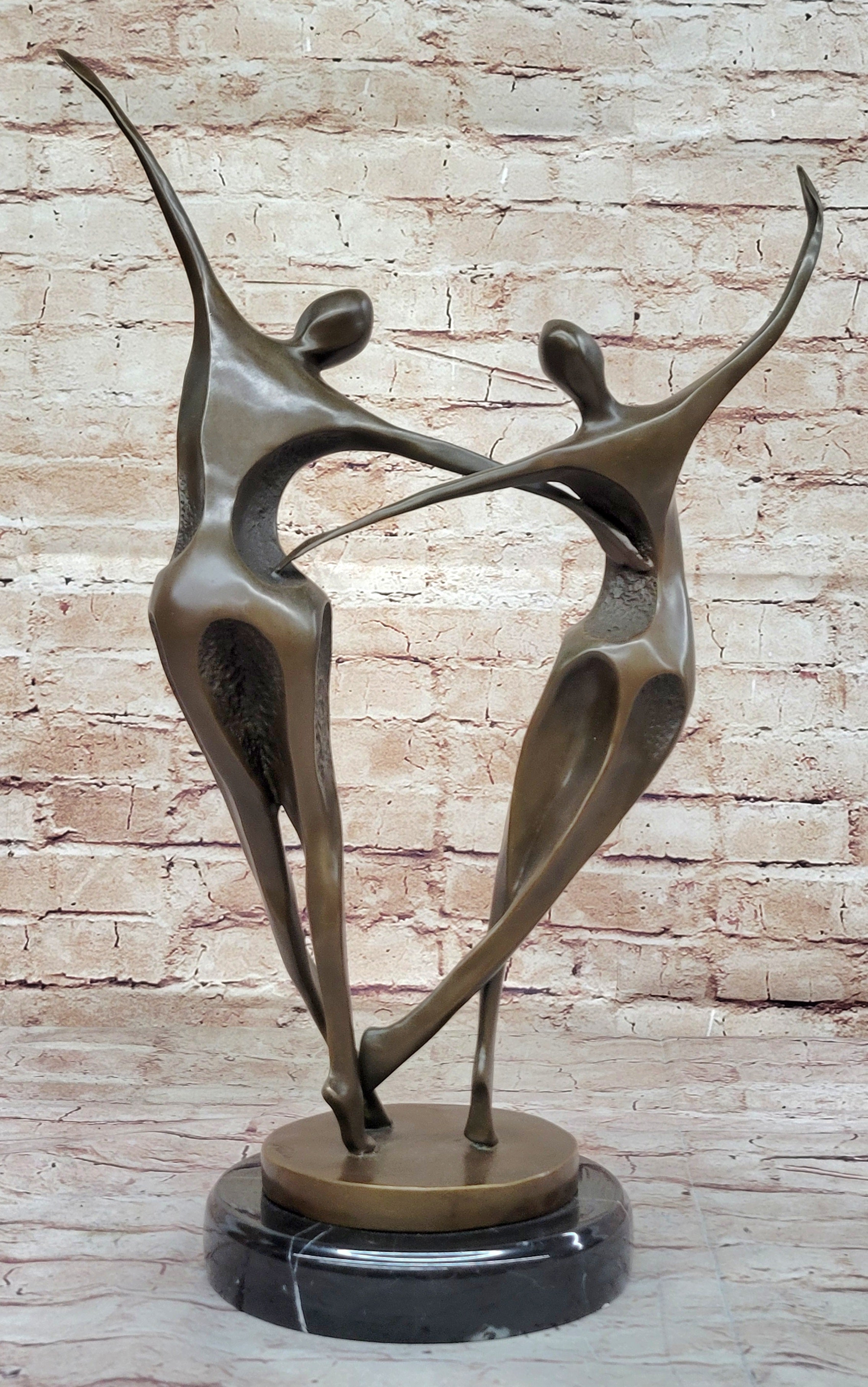 SIGNED ABSTRACT SHALL WE DANCE BRONZE SCULPTURE BY MILO HAND MADE BY LOST WAX