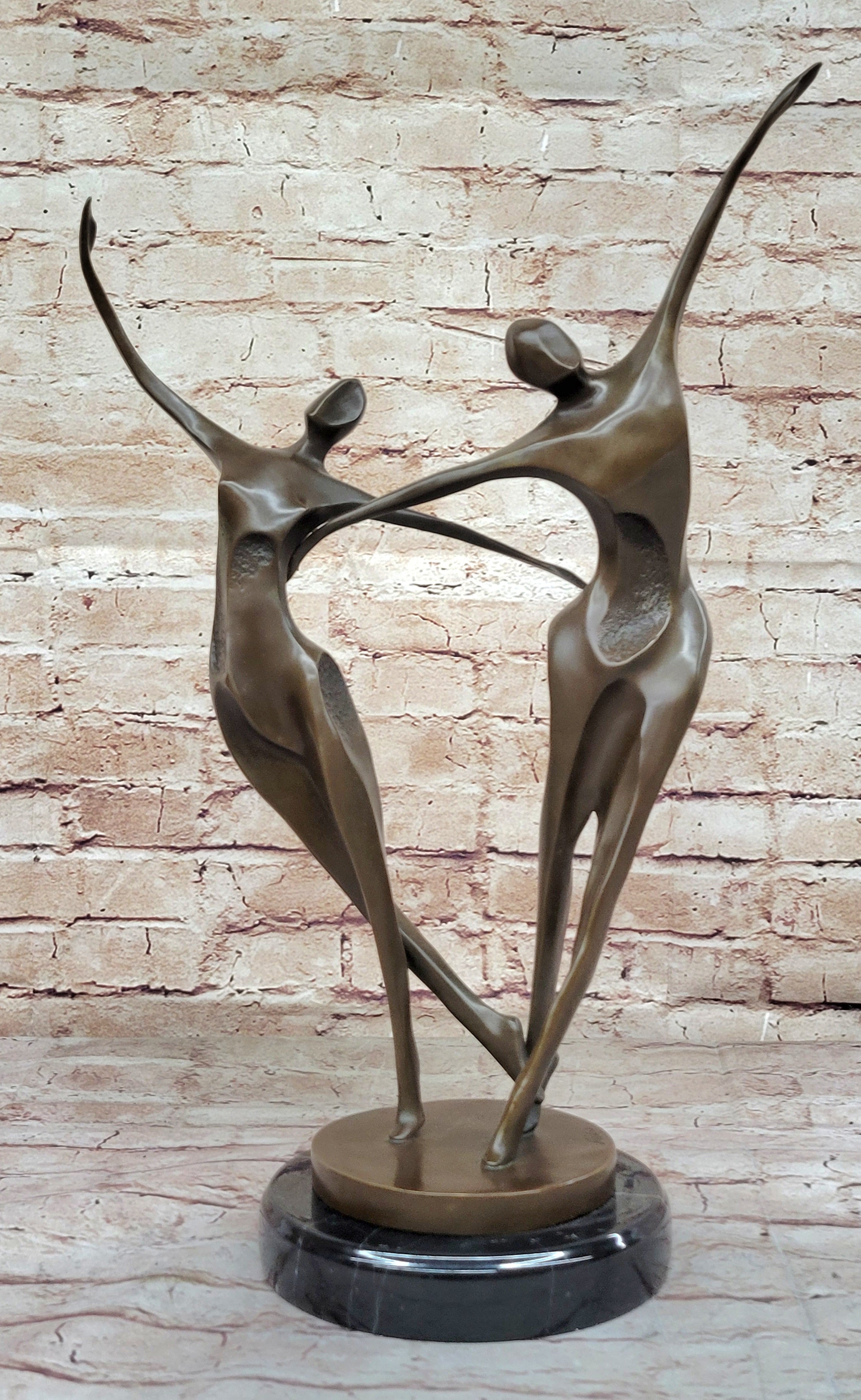 SIGNED ABSTRACT SHALL WE DANCE BRONZE SCULPTURE BY MILO HAND MADE BY LOST WAX