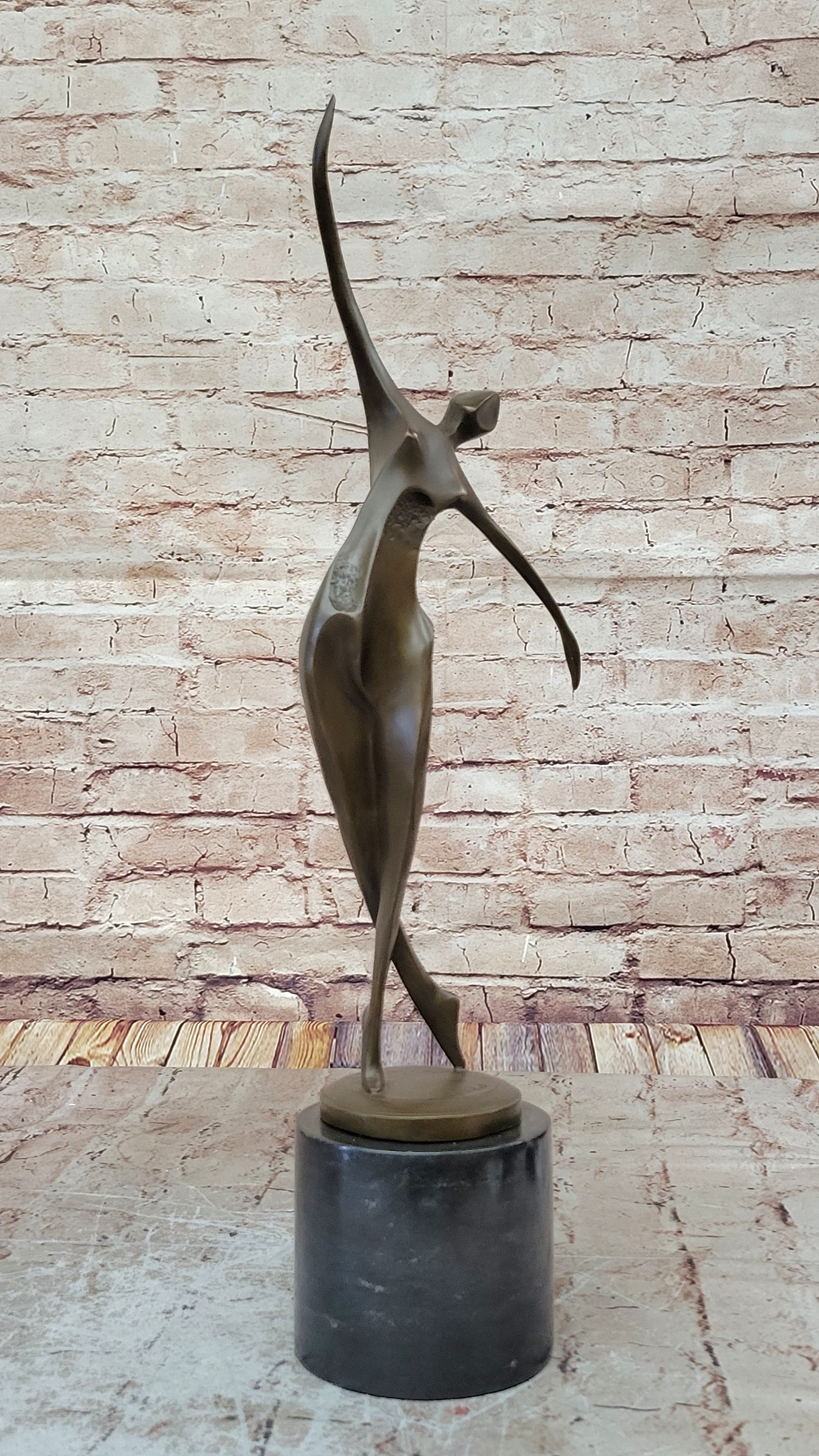 Milo`s Hot Cast Figurine: Modern Art Mid Century Woman Dancer Bronze Statue