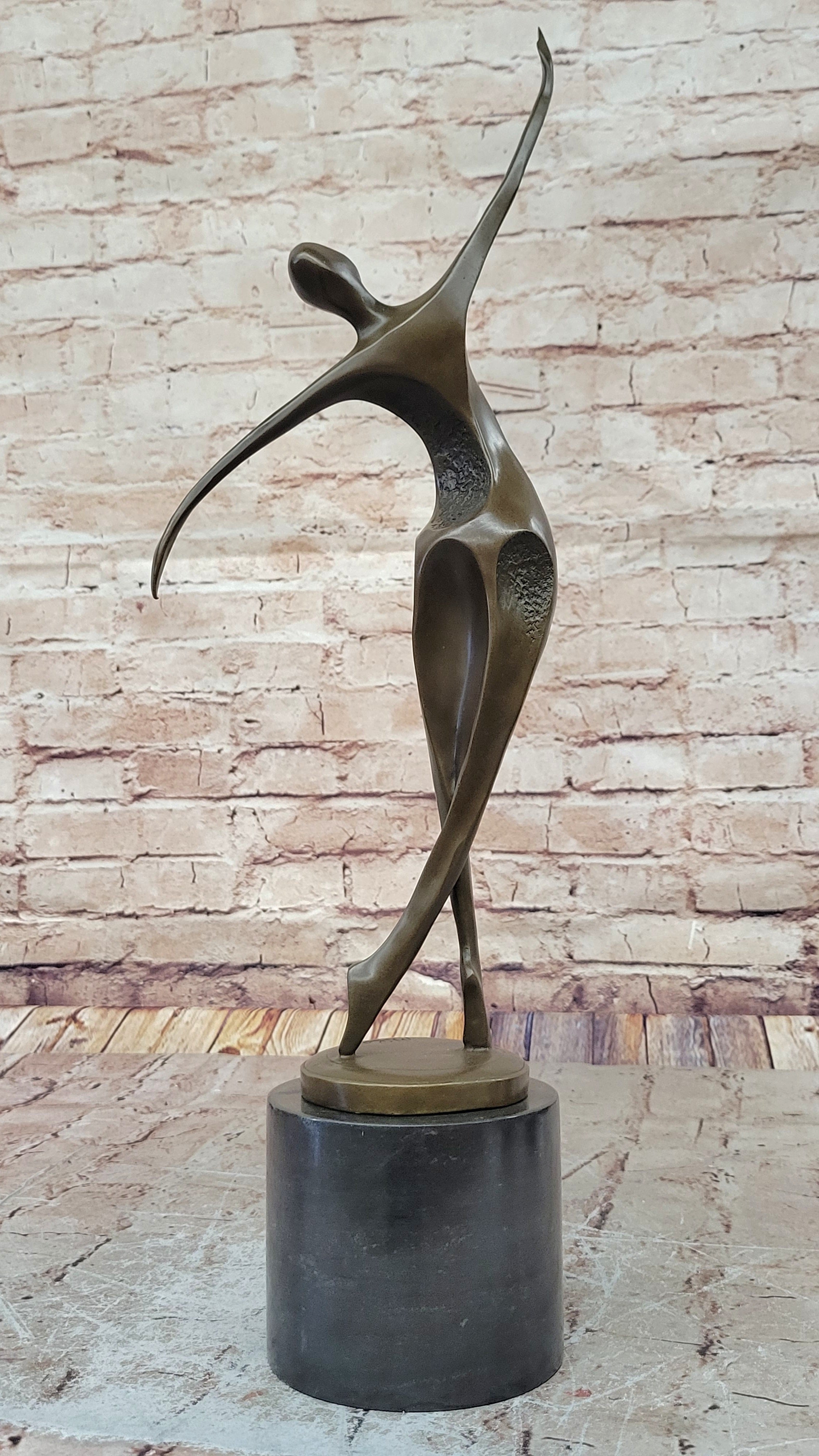 Milo`s Hot Cast Figurine: Modern Art Mid Century Woman Dancer Bronze Statue