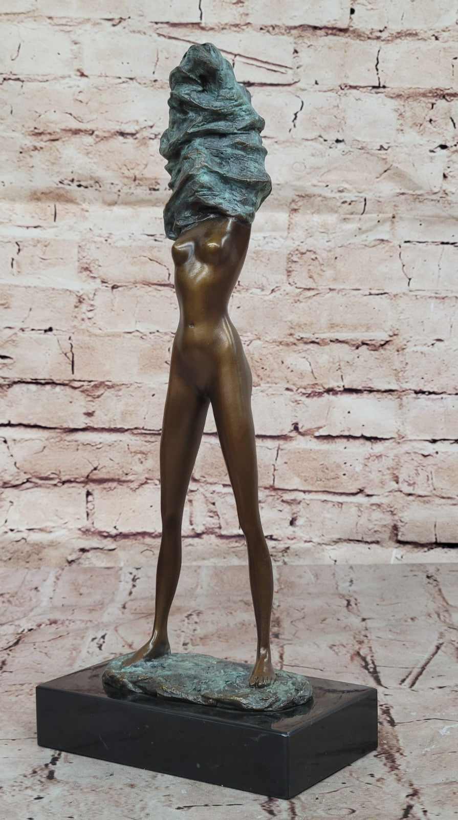 Bronze Sculpture by Italian artist M.Nick Nude Girl Hot Cast Detailed Statue
