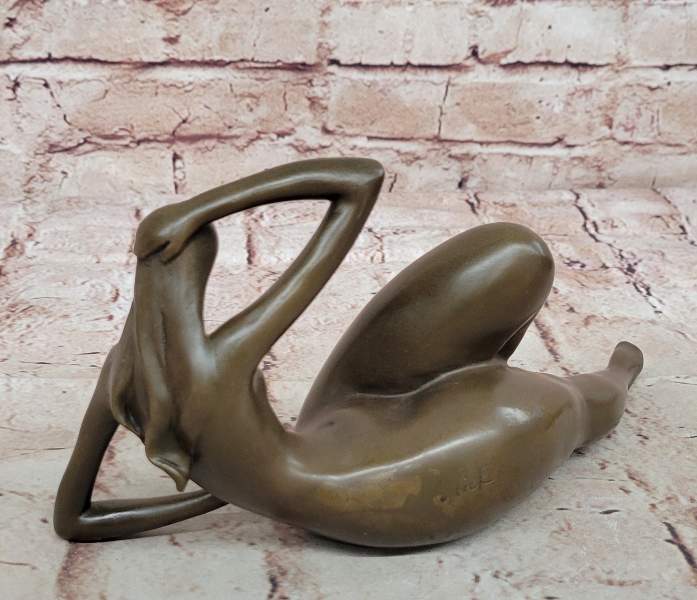 Exquisite Home Office Decor: Handmade Bronze Sculpture by Mario Nick, Classic Nude Woman