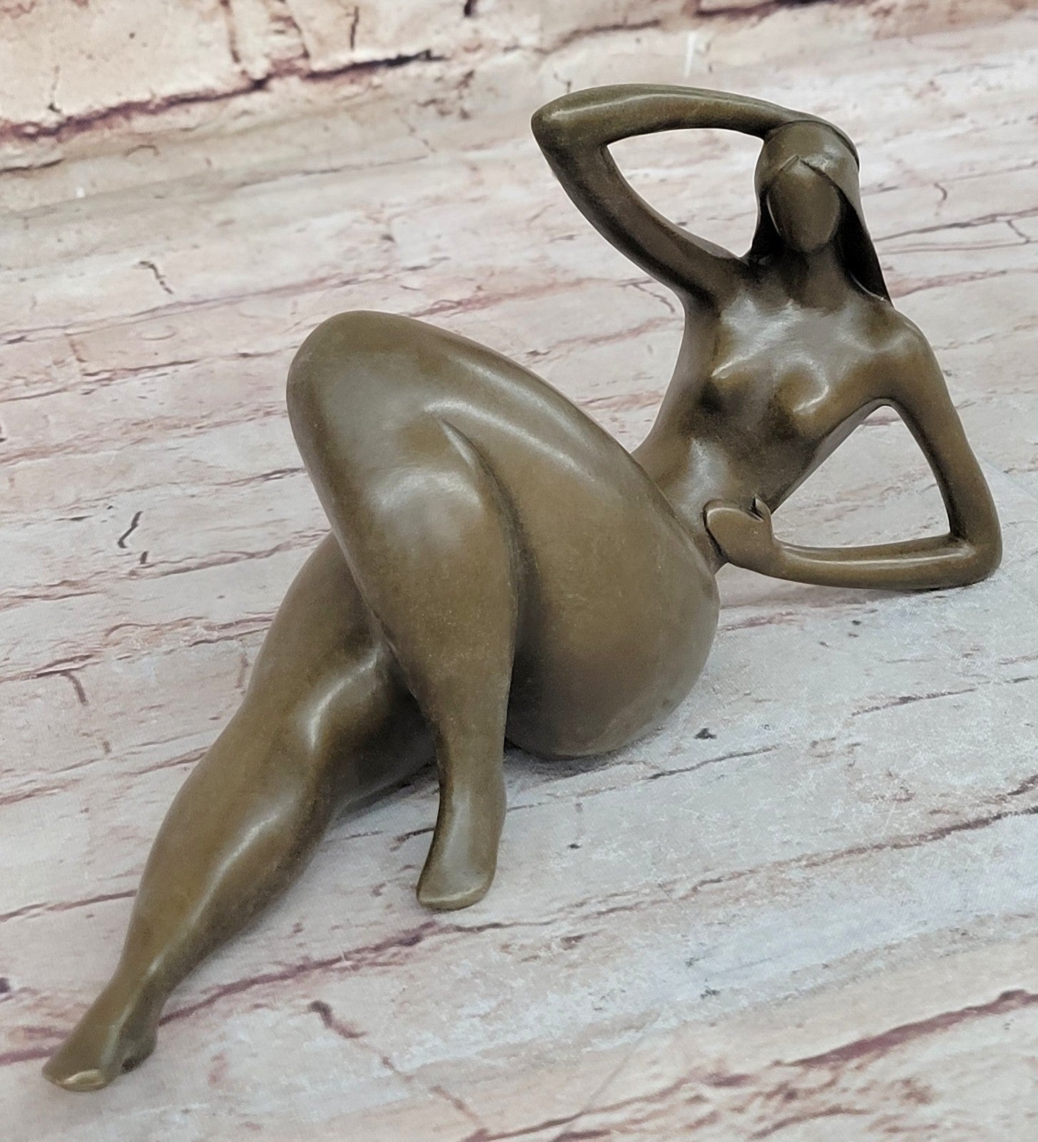 Exquisite Home Office Decor: Handmade Bronze Sculpture by Mario Nick, Classic Nude Woman