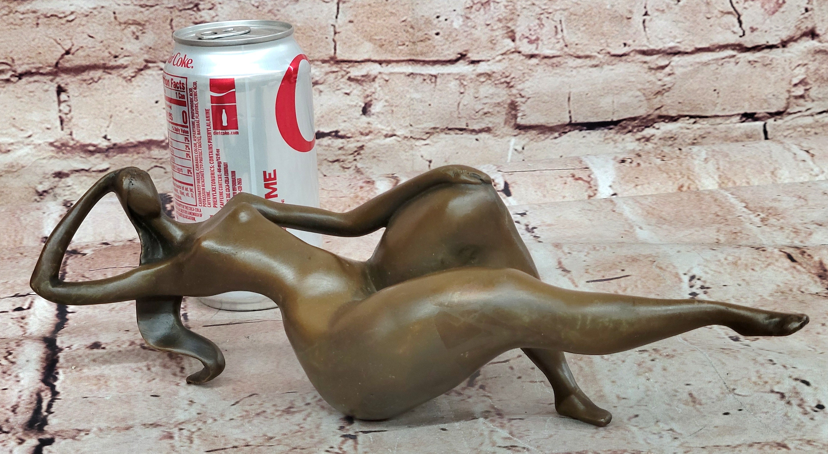 Hot Cast Bronze Figurine: Rare Modern Art Nude Female Sculpture, Handcrafted by Mario Nick