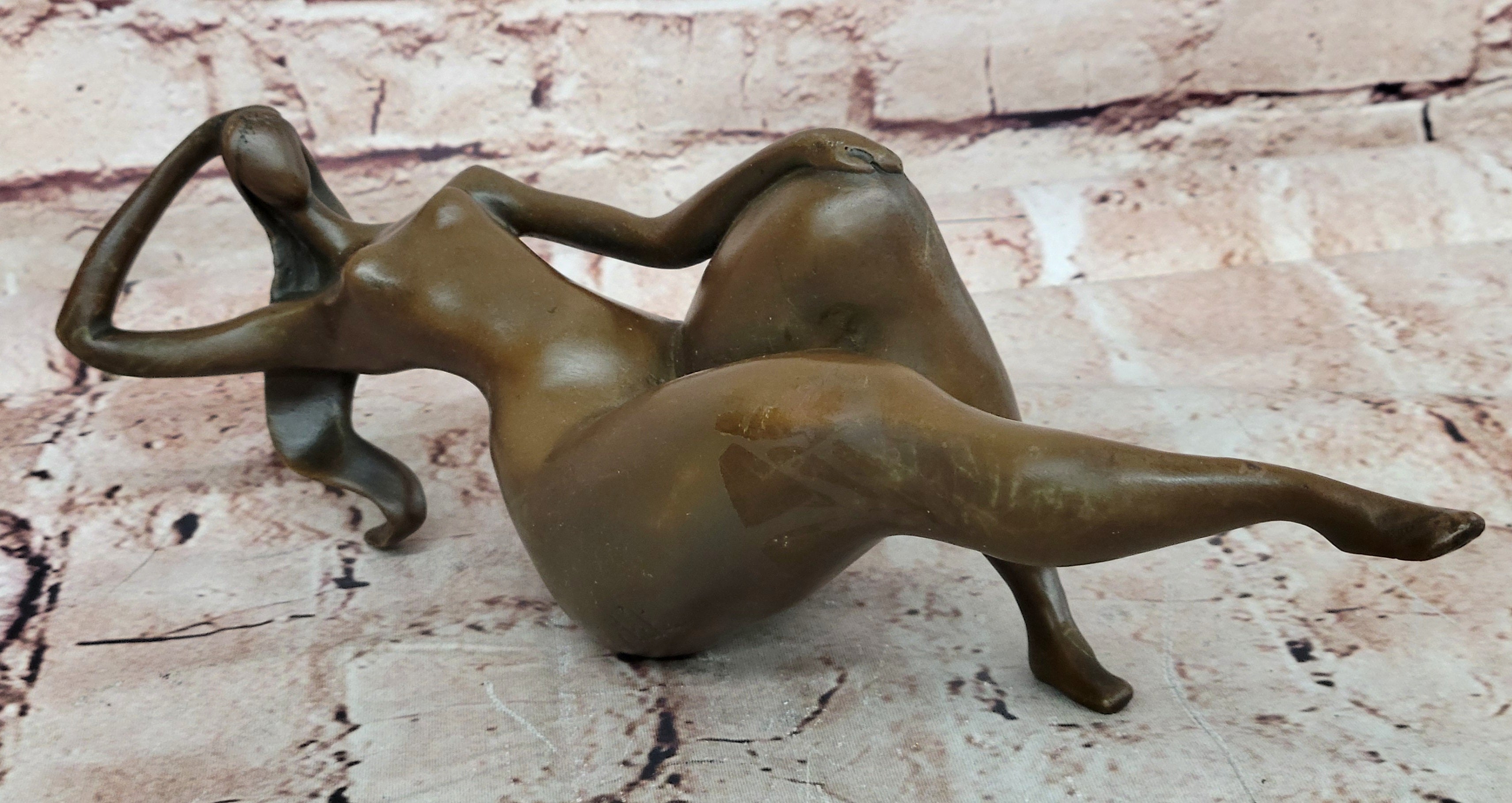 Hot Cast Bronze Figurine: Rare Modern Art Nude Female Sculpture, Handcrafted by Mario Nick