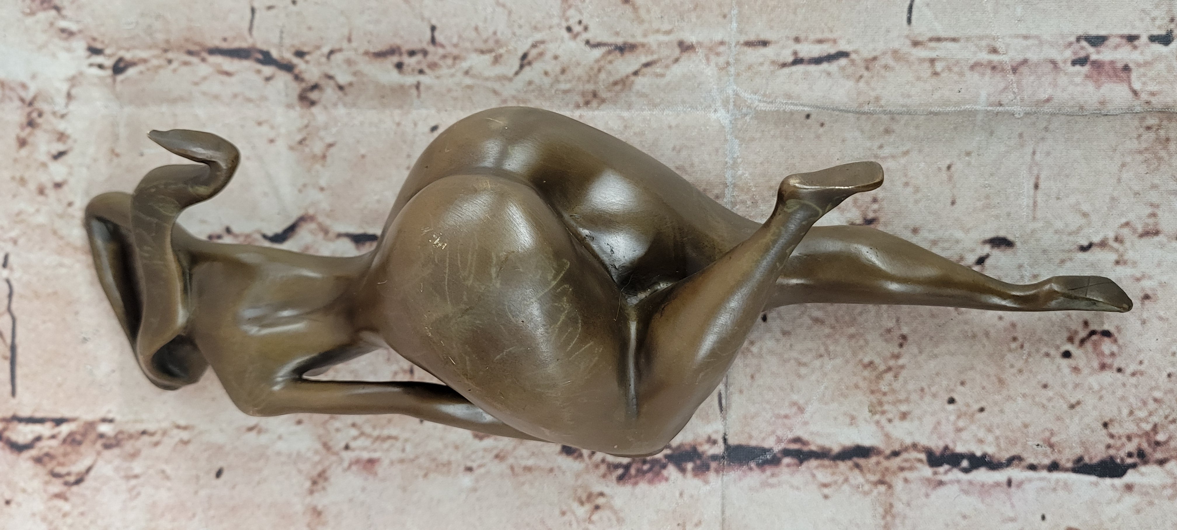 Hot Cast Bronze Figurine: Rare Modern Art Nude Female Sculpture, Handcrafted by Mario Nick