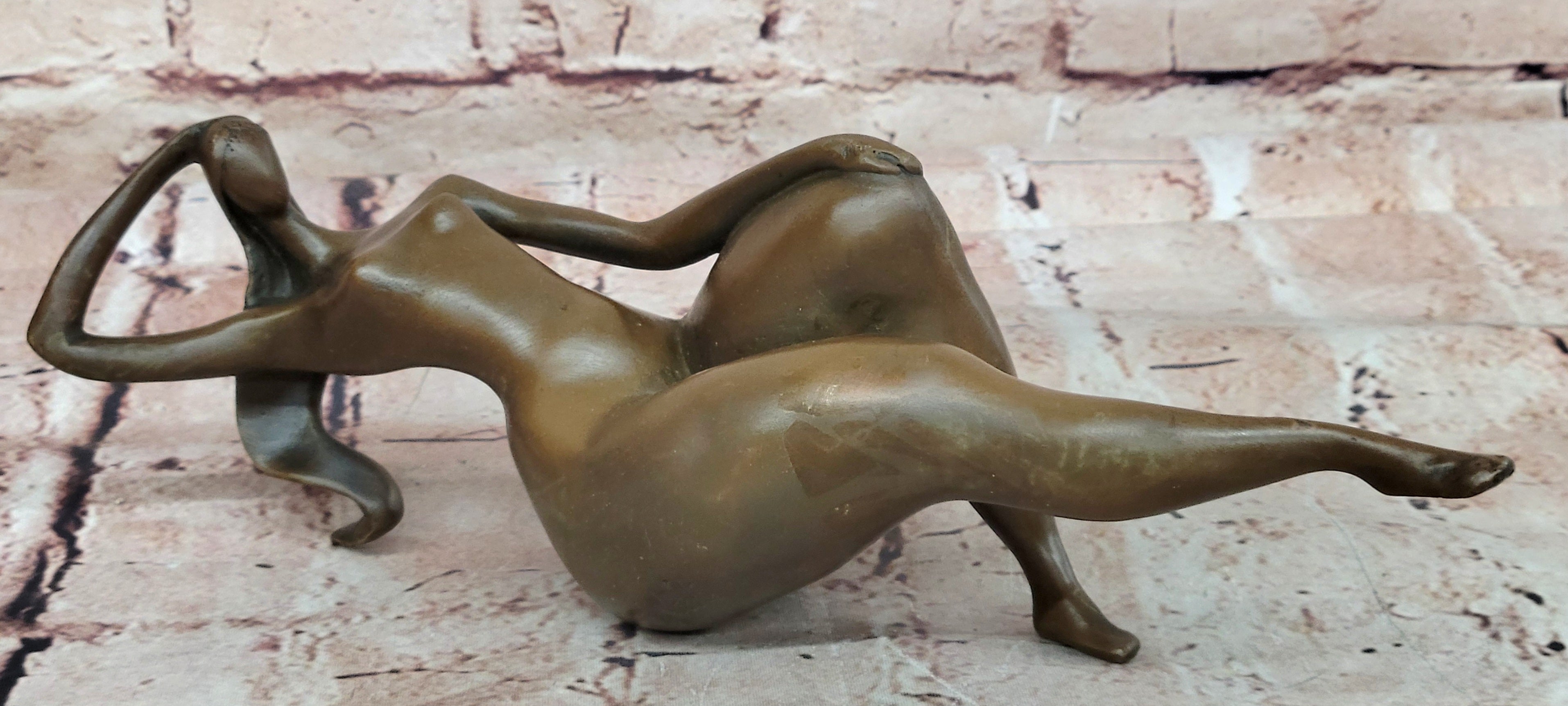 Hot Cast Bronze Figurine: Rare Modern Art Nude Female Sculpture, Handcrafted by Mario Nick
