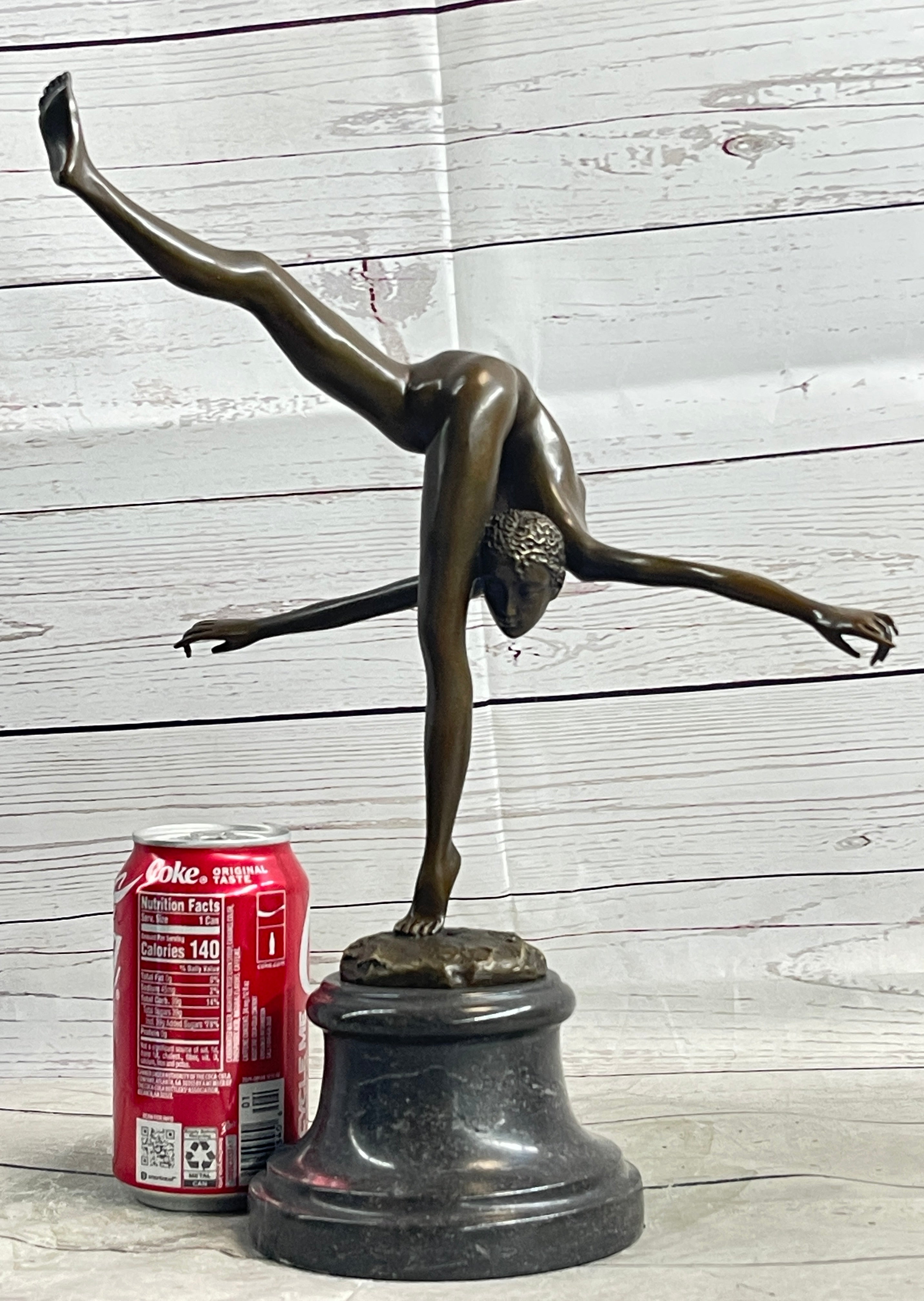 Handcrafted bronze sculpture SALE Troph Gymnast Talented Nude Deco Art Original